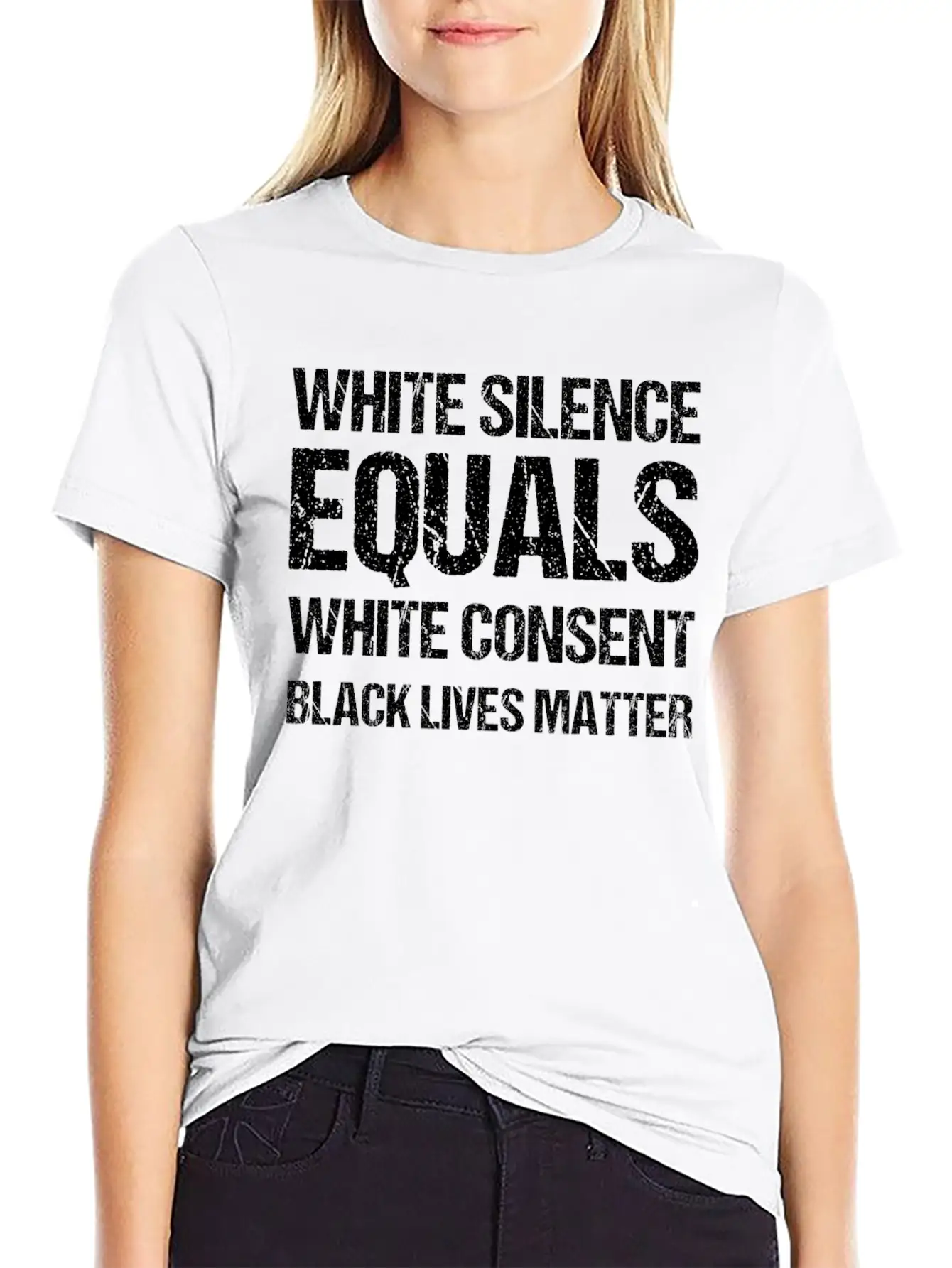 White Silence Equals White Consent Black Lives Timeless Short Sleeve Tee – Comfy And Minimalist Design