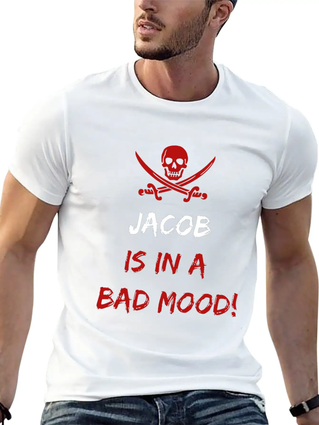 Who Is In A Bad Mood Jacob Timeless Short Sleeve Tee – Comfy And Minimalist Design