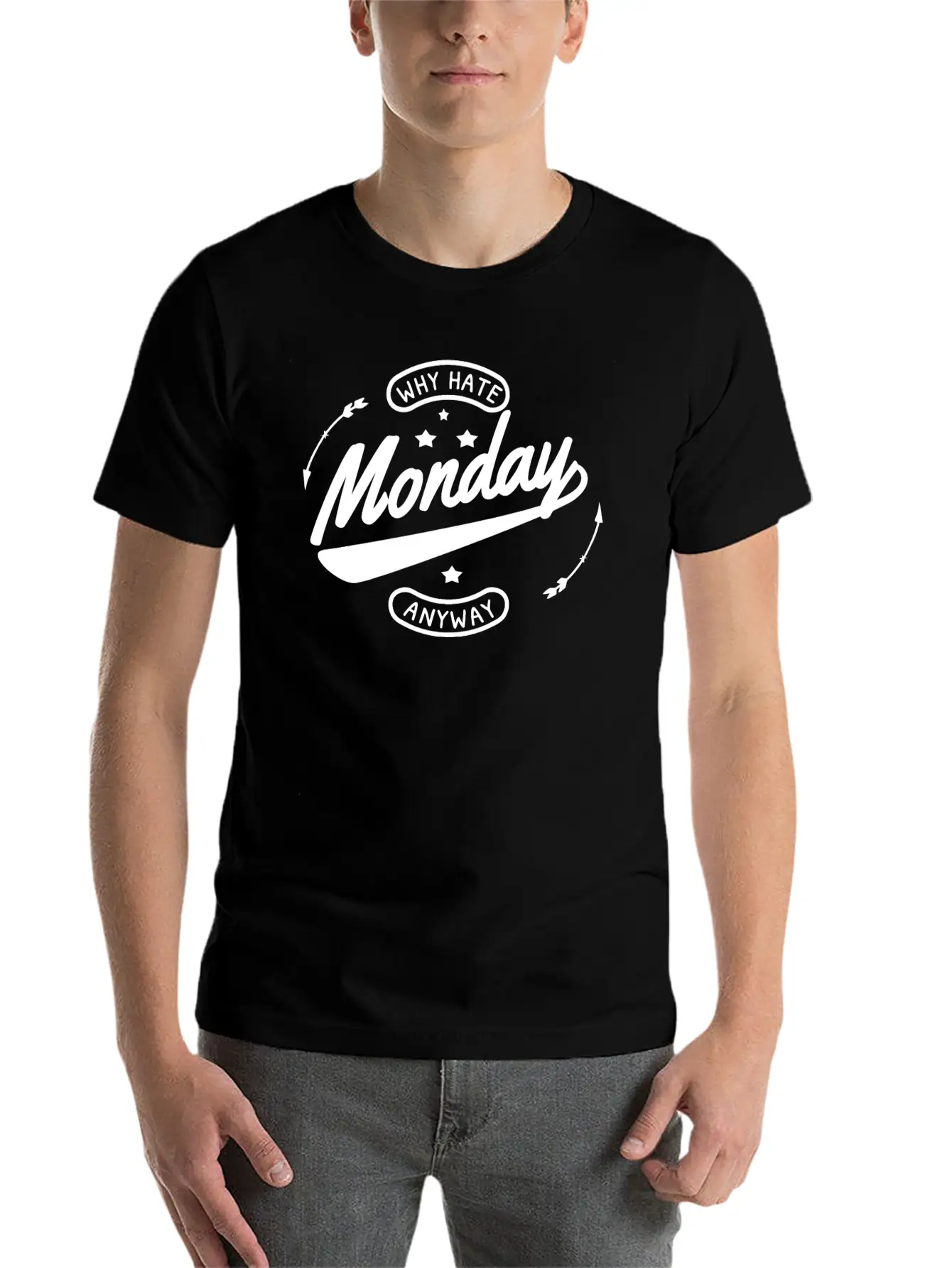 Why Hate Monday - White Essential Unisex Summer Tee – Soft Cotton Casual Fit