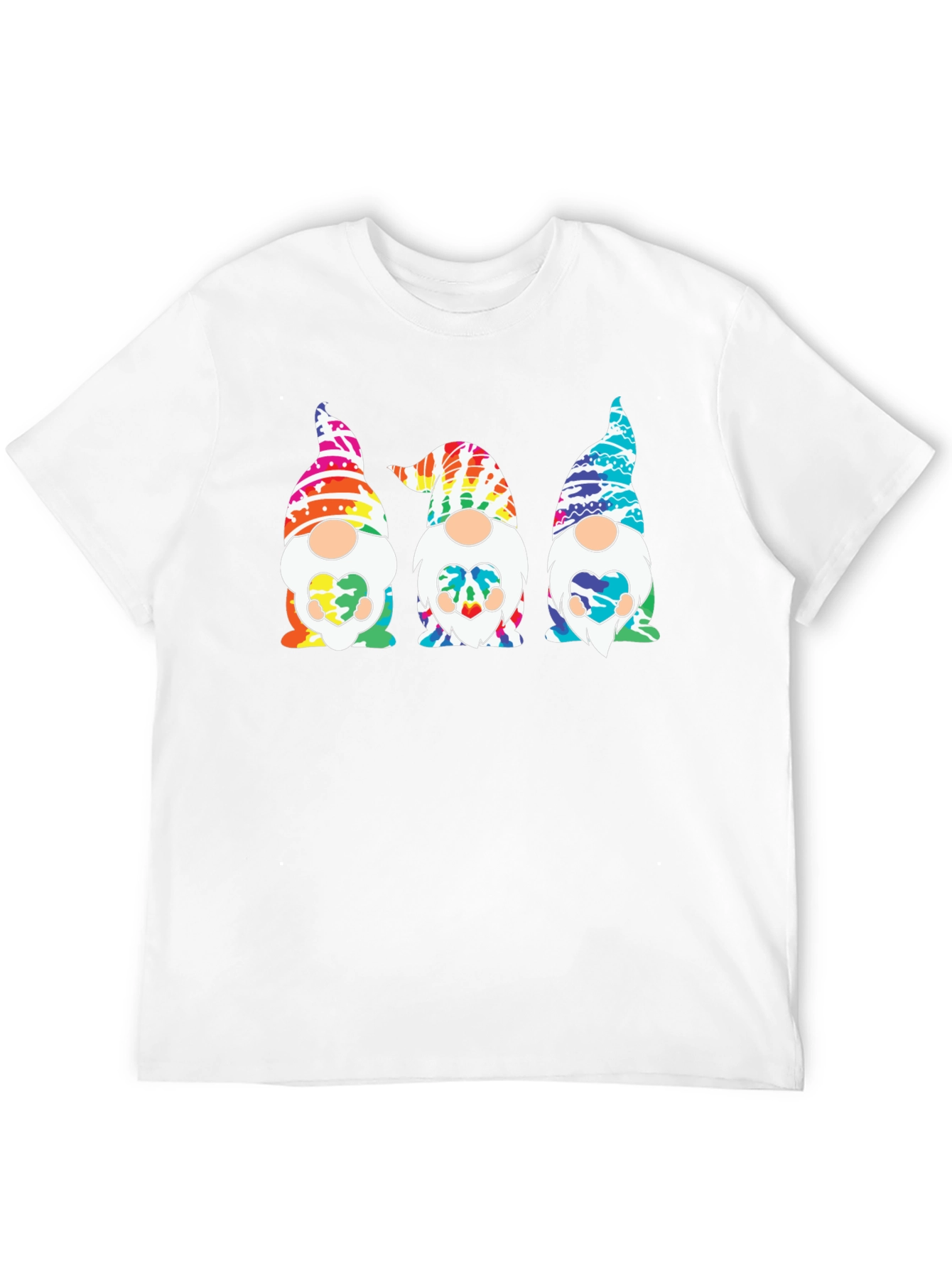Tie-Dye Gnome Graphic Tee - Unisex Black T-Shirt