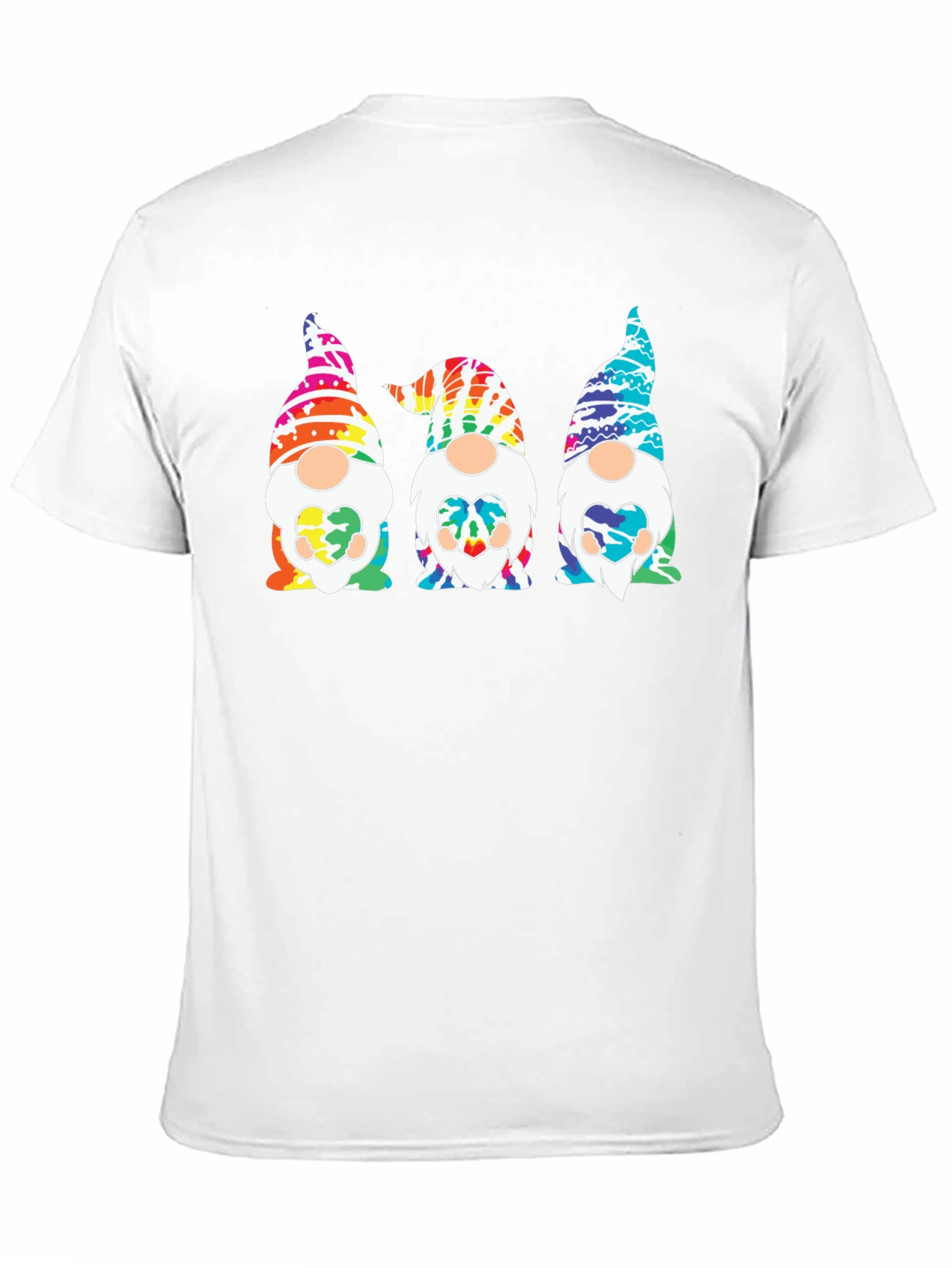 Tie-Dye Gnome Graphic Tee - Unisex Black T-Shirt