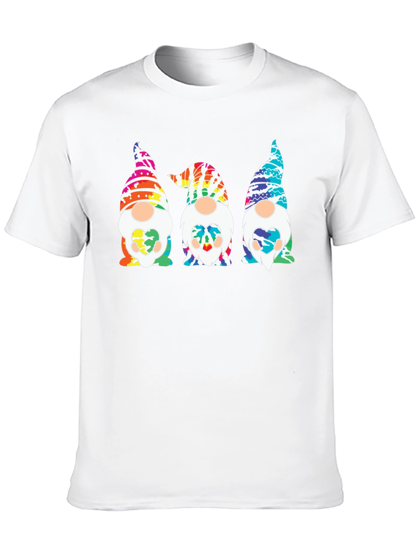 Tie-Dye Gnome Graphic Tee - Unisex Black T-Shirt