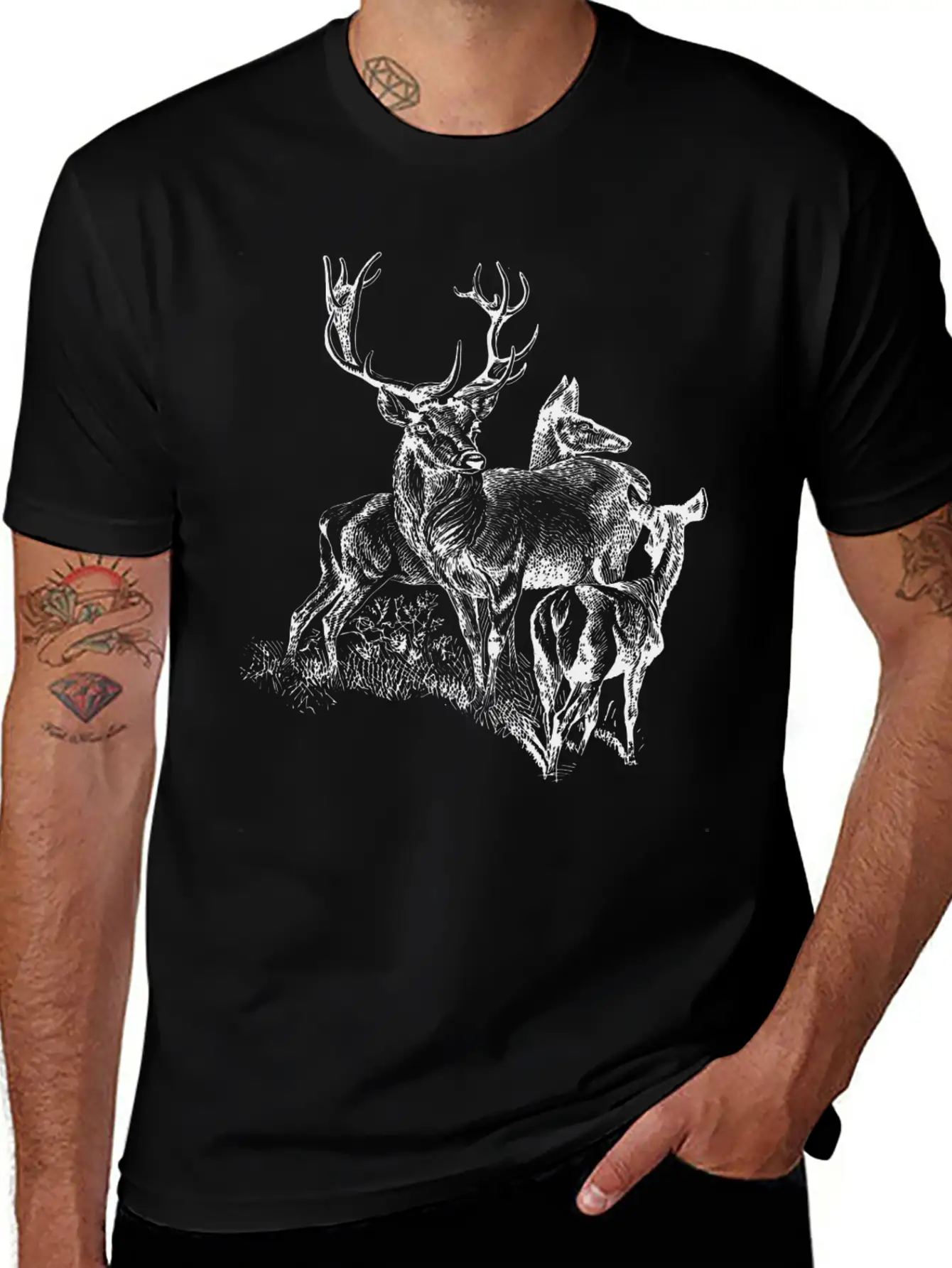Wild Deer Unisex Short Sleeve Soft Cotton T-Shirt – Casual Everyday Wear