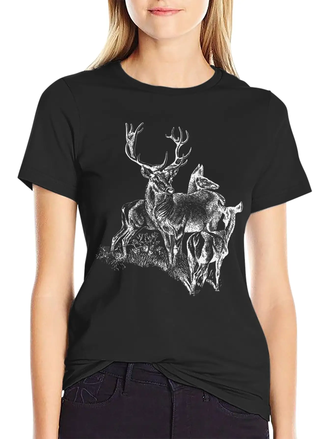 Wild Deer Unisex Short Sleeve Soft Cotton T-Shirt – Casual Everyday Wear