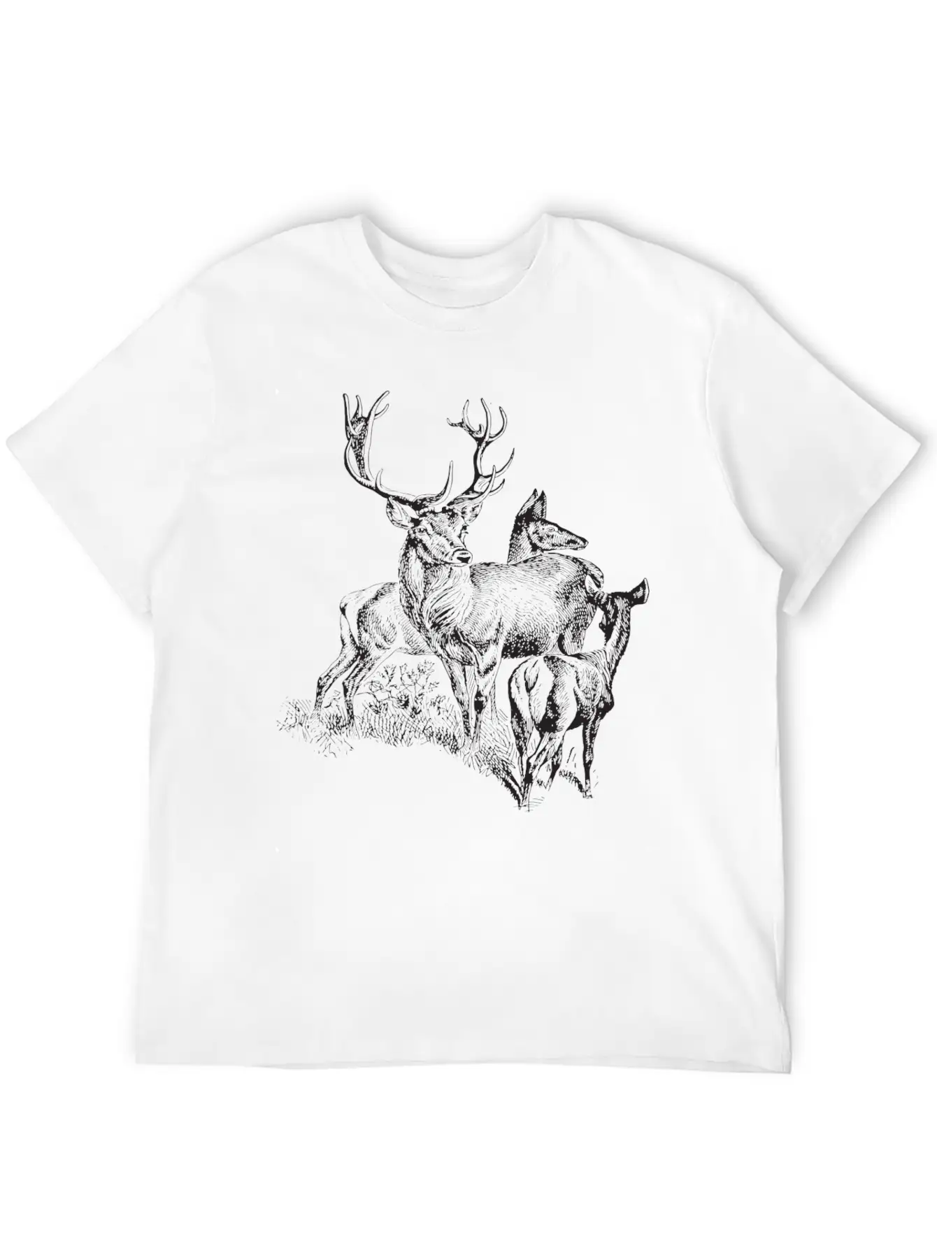 Wild Deer Unisex Short Sleeve Soft Cotton T-Shirt – Casual Everyday Wear