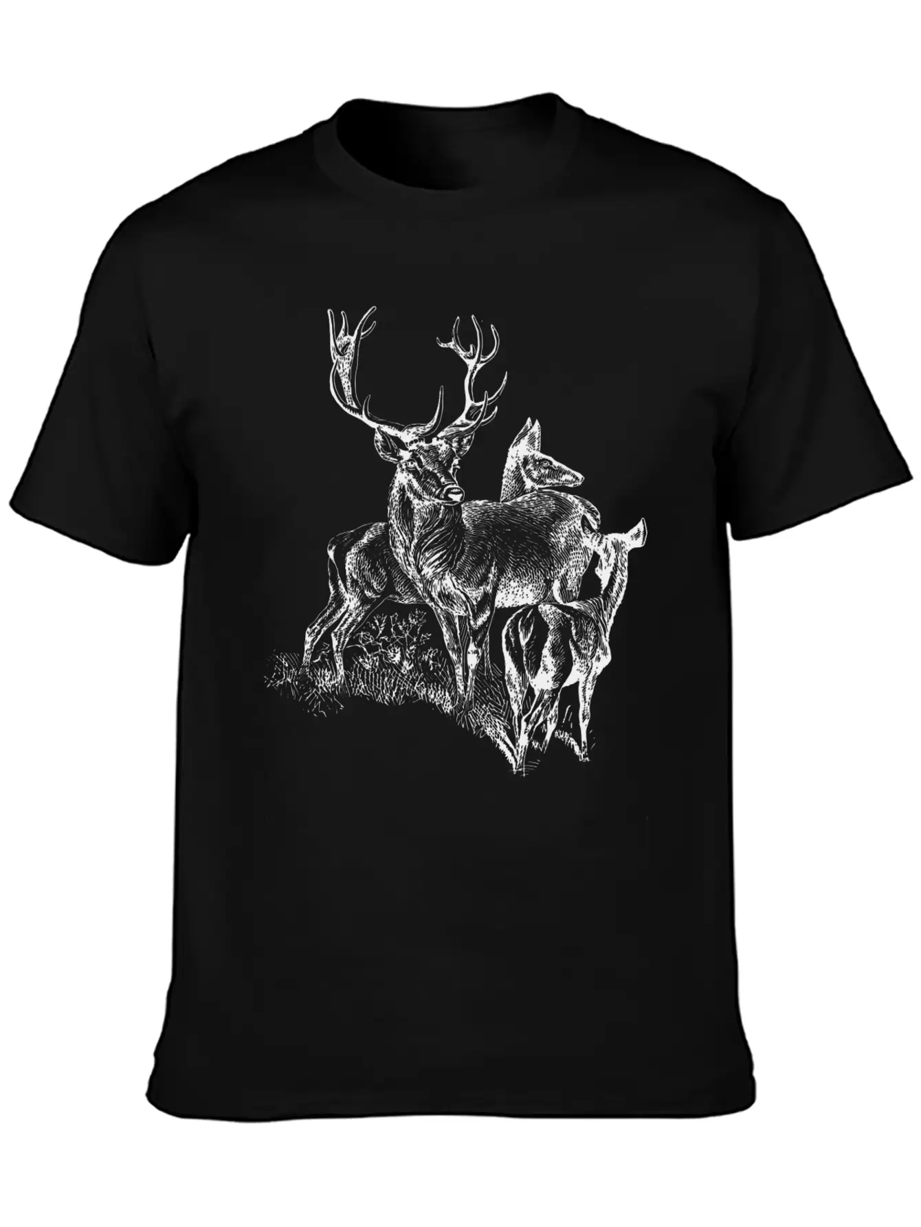 Wild Deer Unisex Short Sleeve Soft Cotton T-Shirt – Casual Everyday Wear