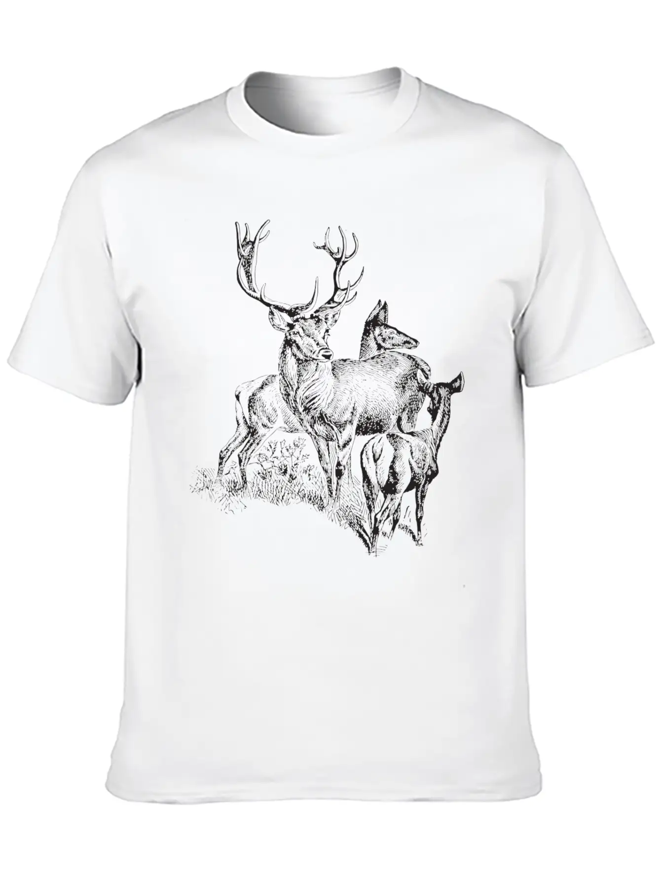 Wild Deer Unisex Short Sleeve Soft Cotton T-Shirt – Casual Everyday Wear