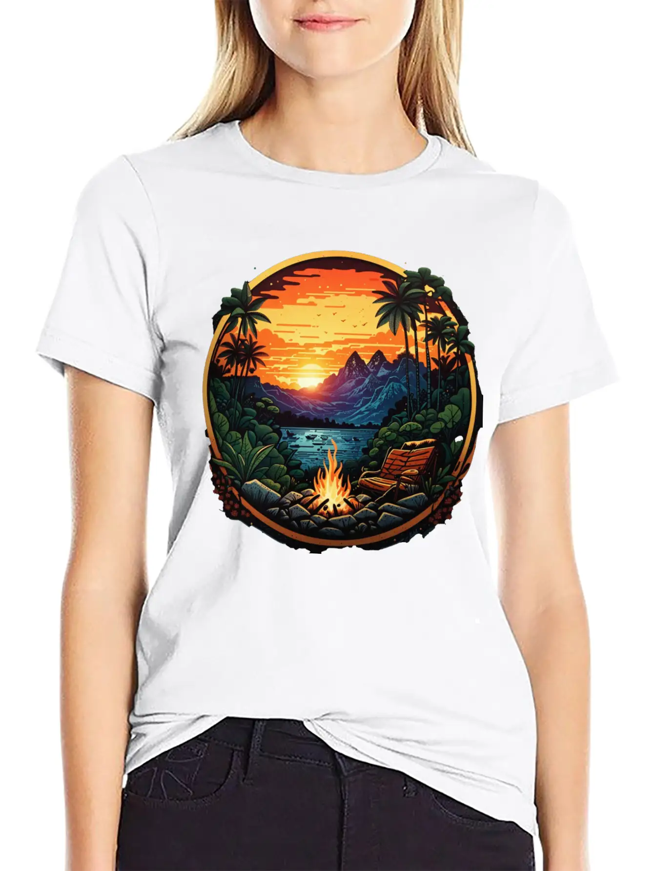 Wilderness Adventure Amidst Tropical Forest Timeless Short Sleeve Tee – Comfy And Minimalist Design