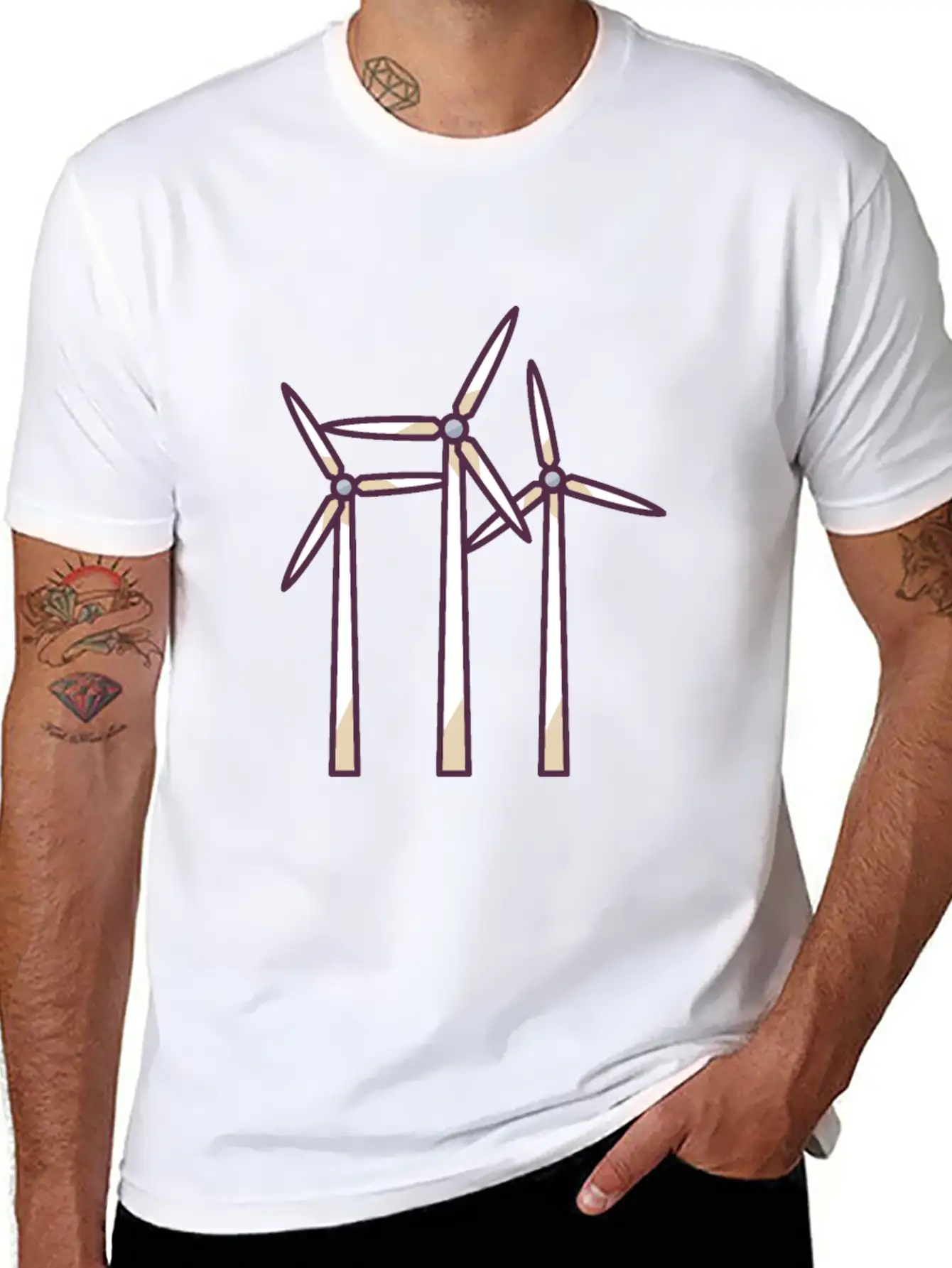 Wind Energy Unisex Short Sleeve Soft Cotton T-Shirt – Casual Everyday Wear