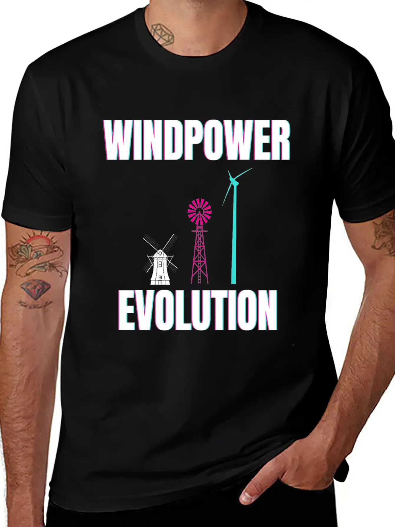Windpower Wind Power Evolution Wind Energy Unisex Casual T-Shirt – Clean Design For Daily Comfort