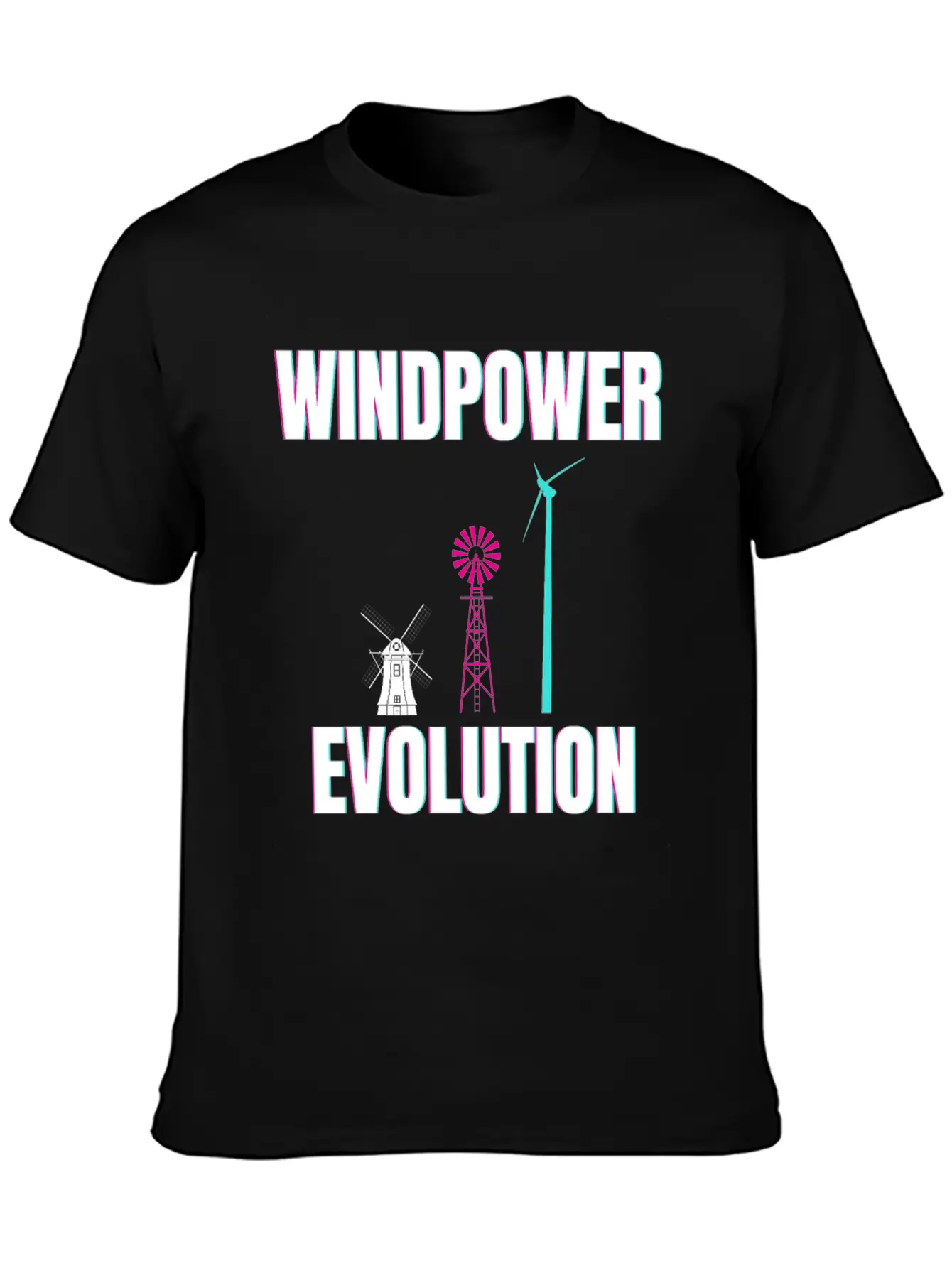 Windpower Wind Power Evolution Wind Energy Unisex Casual T-Shirt – Clean Design For Daily Comfort