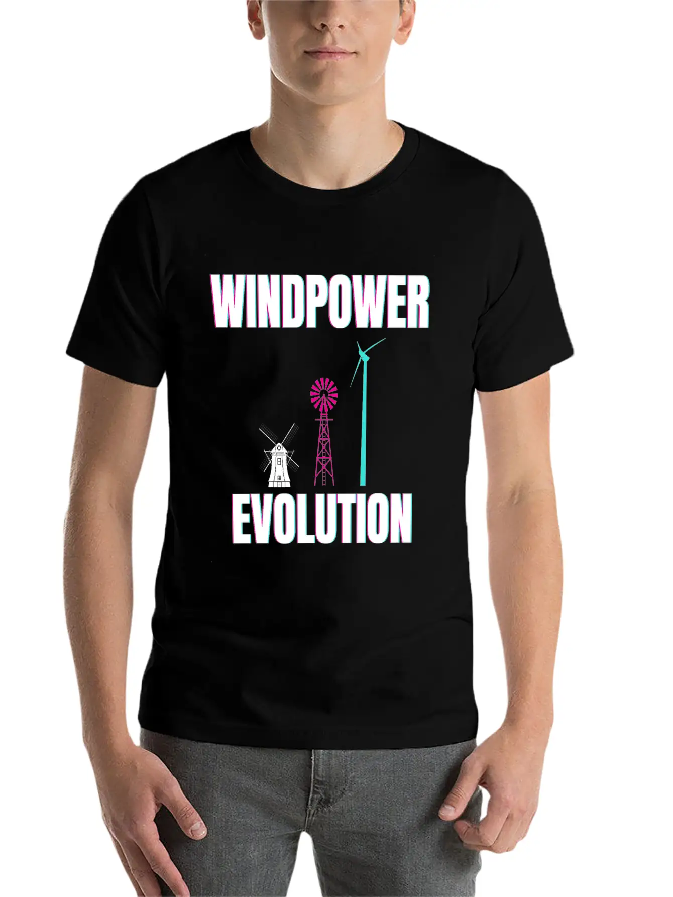 Windpower Wind Power Evolution Wind Energy Unisex Casual T-Shirt – Clean Design For Daily Comfort