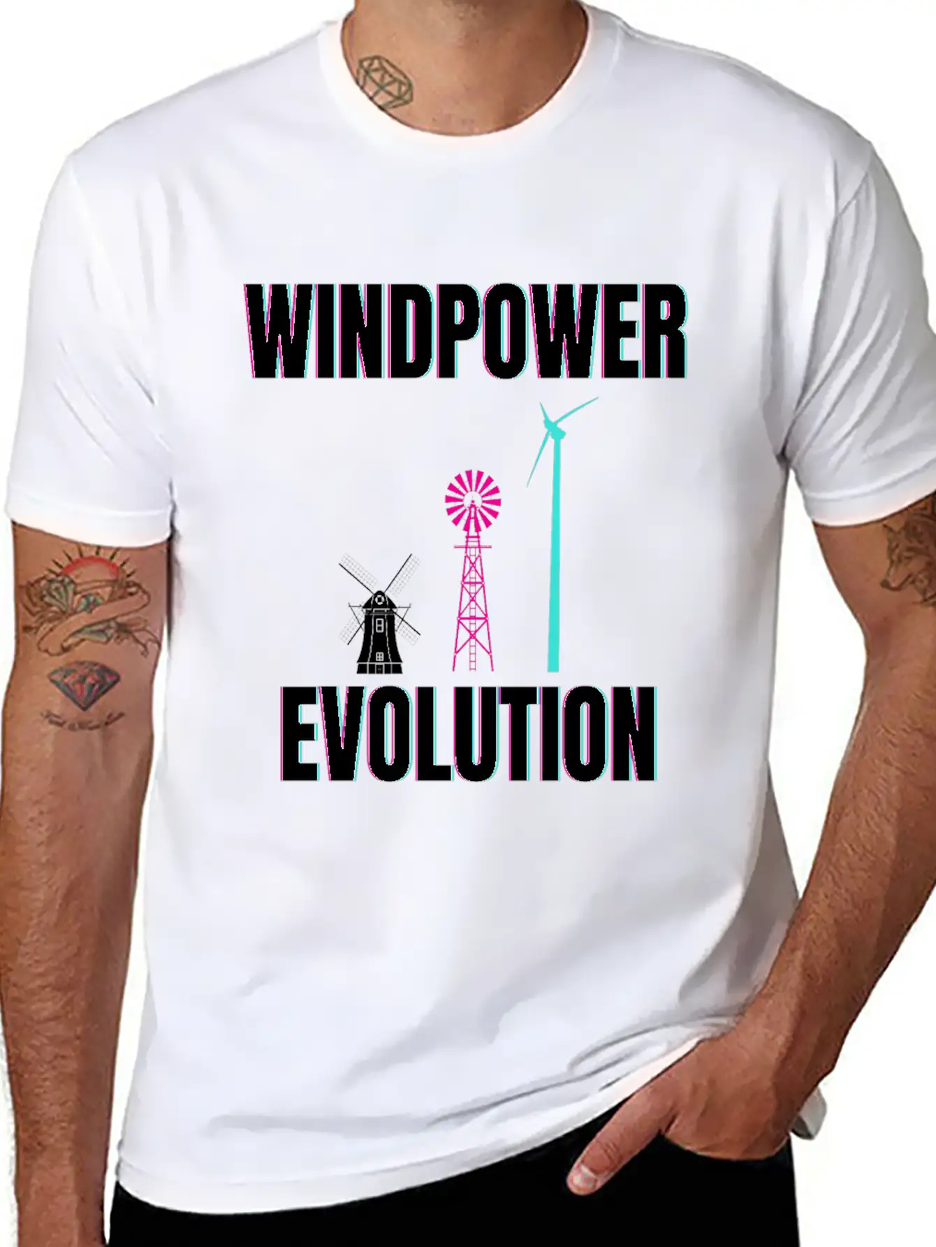 Windpower Wind Power Evolution Wind Energy Unisex Casual T-Shirt – Clean Design For Daily Comfort