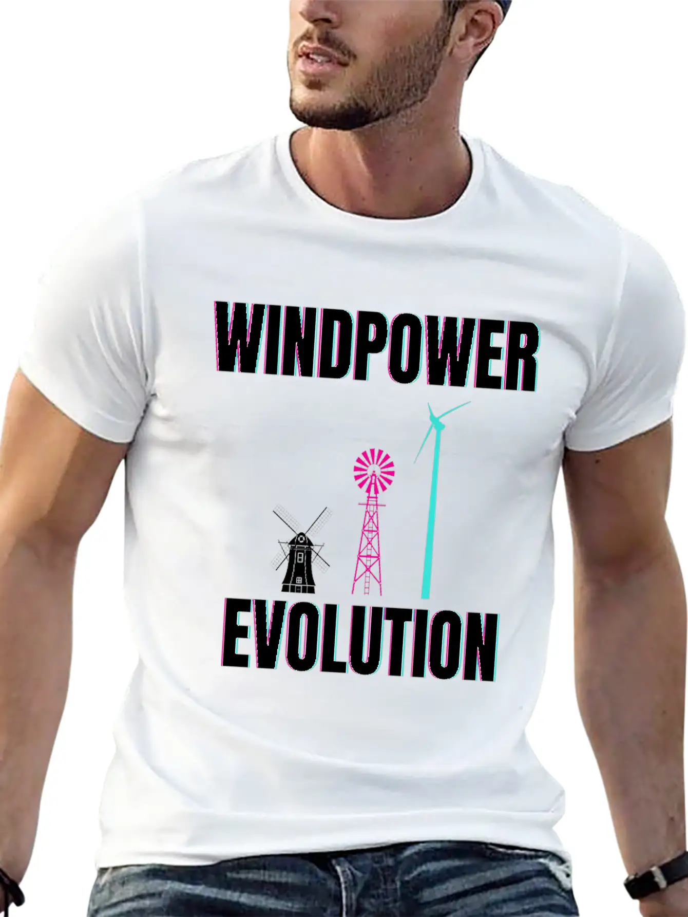 Windpower Wind Power Evolution Wind Energy Unisex Casual T-Shirt – Clean Design For Daily Comfort