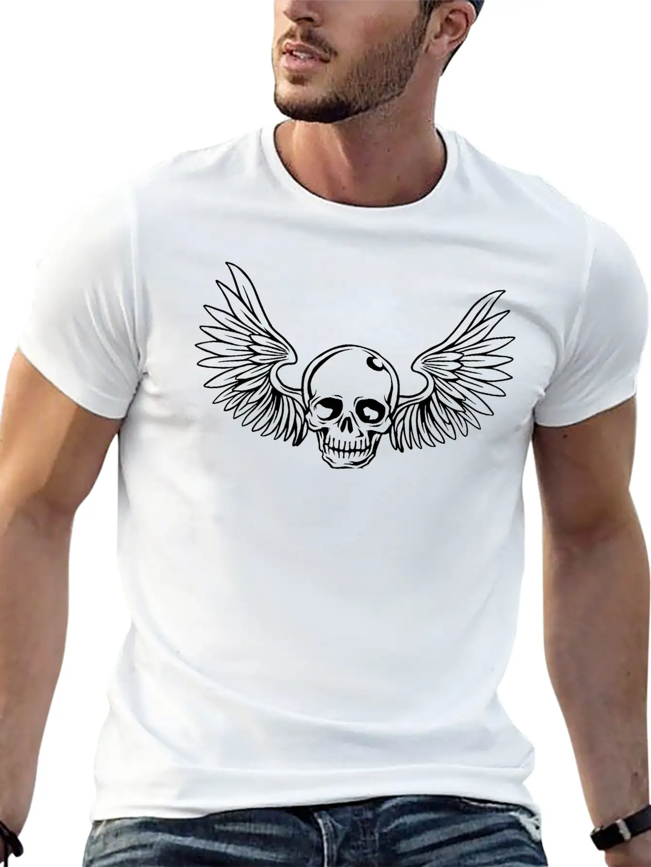 Winged Skulls Stylish Everyday T-Shirt – Unisex Basic Cotton Tee