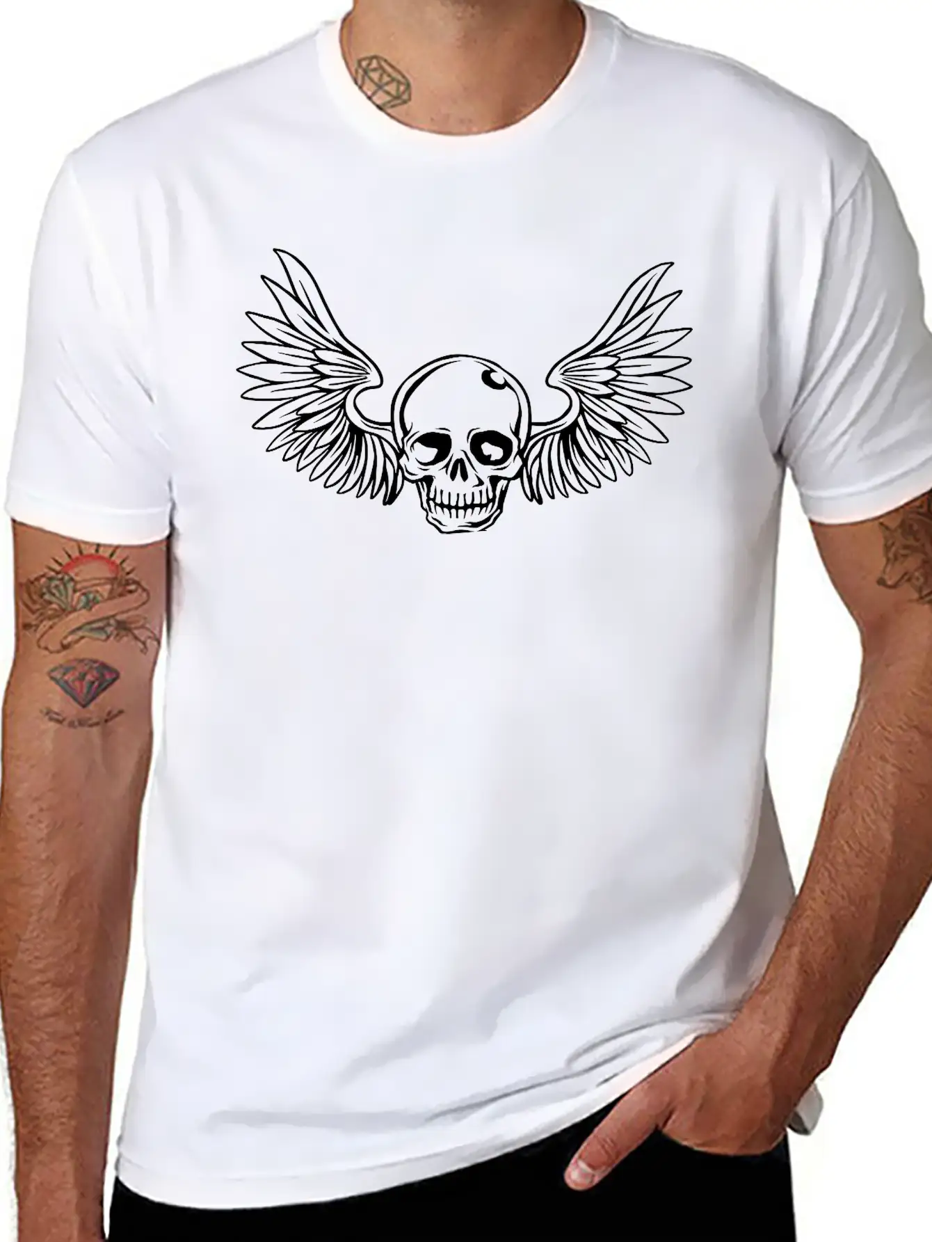 Winged Skulls Stylish Everyday T-Shirt – Unisex Basic Cotton Tee