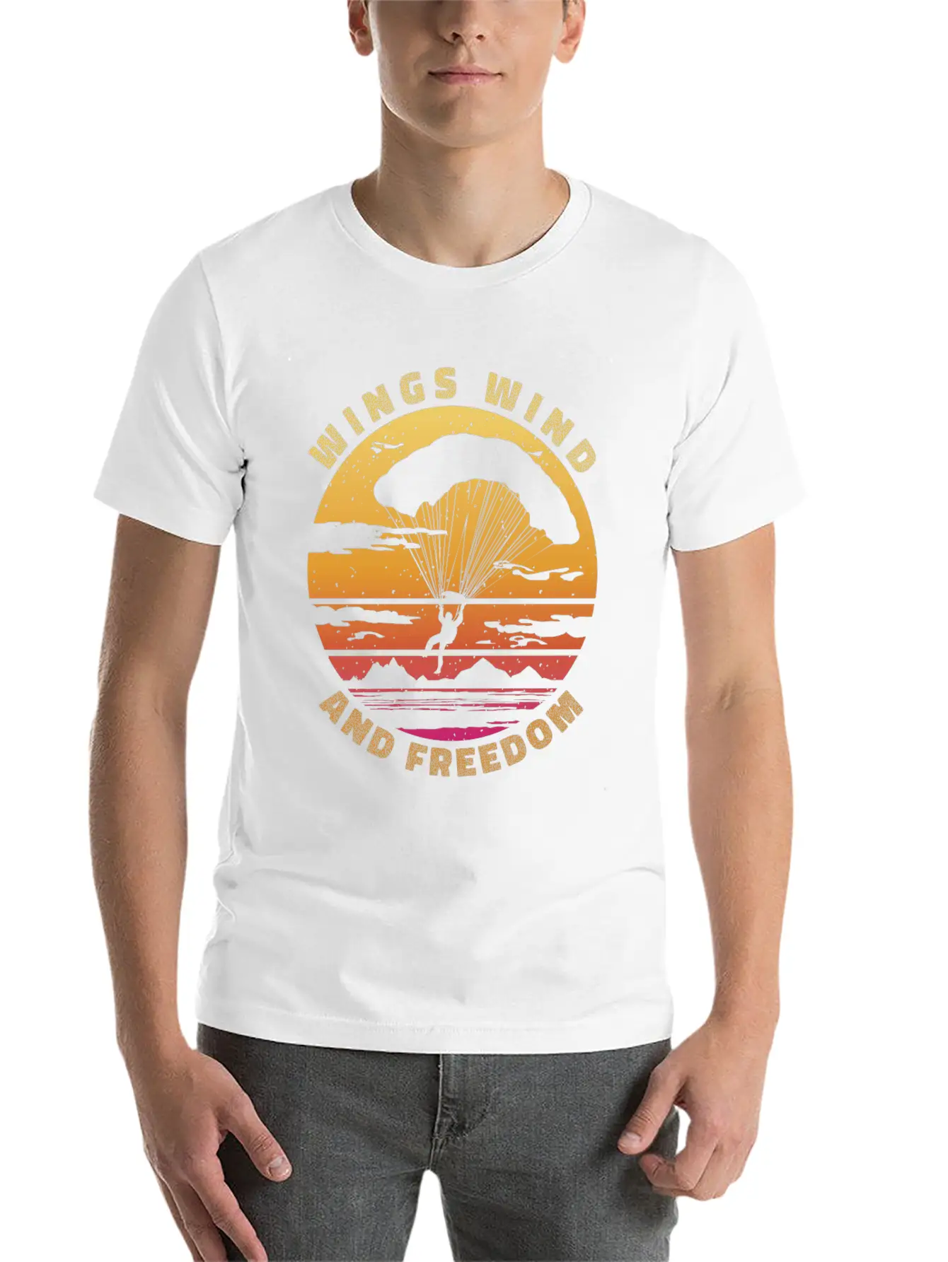 Wings, Wind, Freedom Unisex Short Sleeve Soft Cotton T-Shirt – Casual Everyday Wear