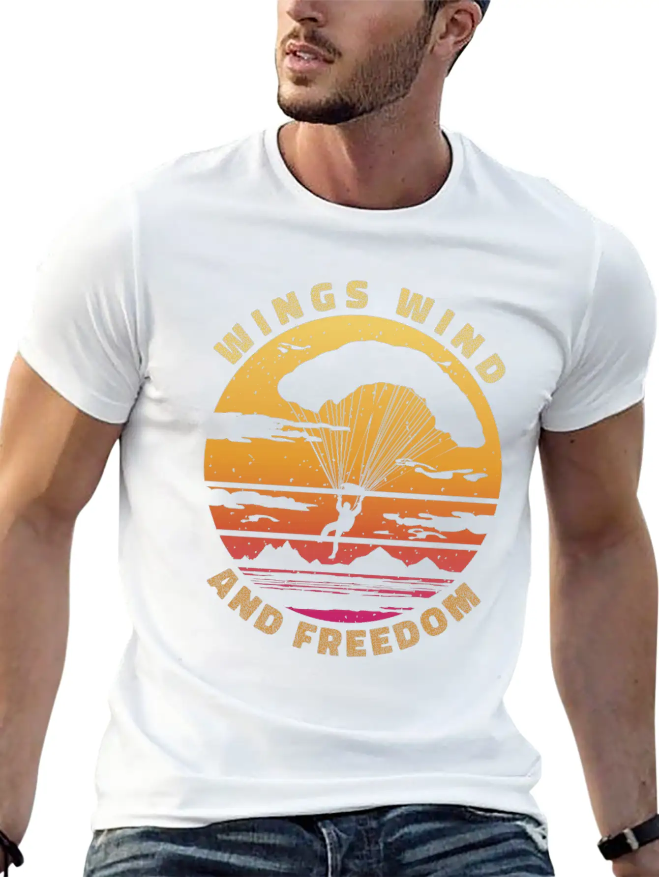 Wings, Wind, Freedom Unisex Short Sleeve Soft Cotton T-Shirt – Casual Everyday Wear