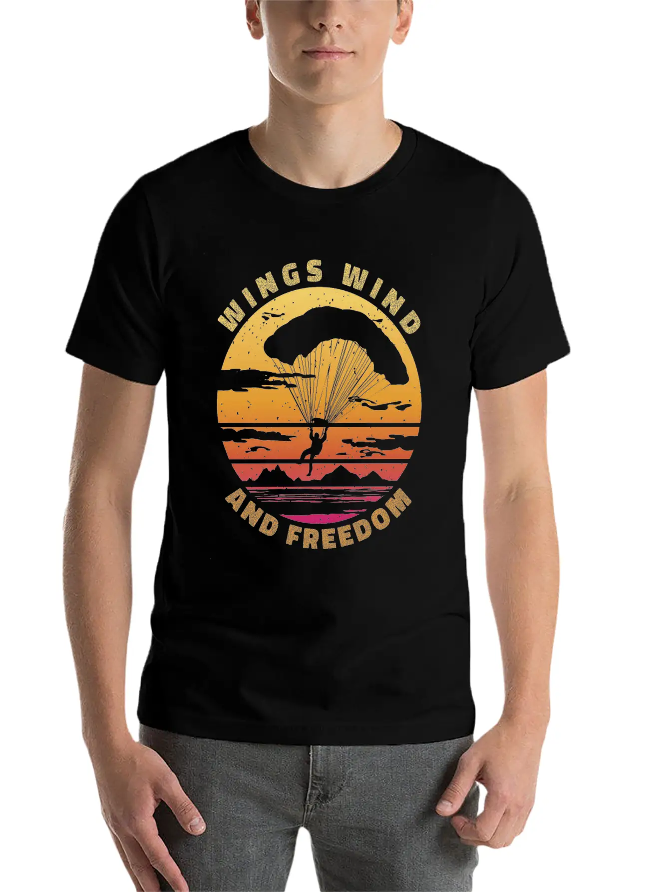 Wings, Wind, Freedom Unisex Short Sleeve Soft Cotton T-Shirt – Casual Everyday Wear