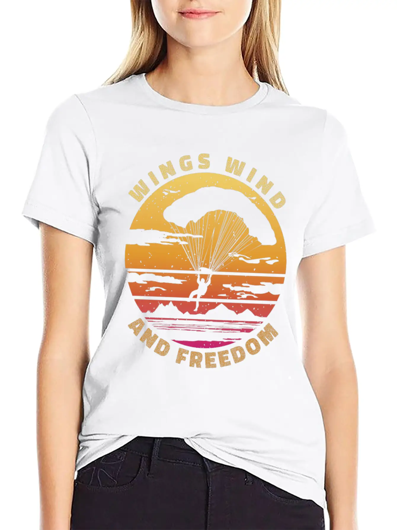 Wings, Wind, Freedom Unisex Short Sleeve Soft Cotton T-Shirt – Casual Everyday Wear