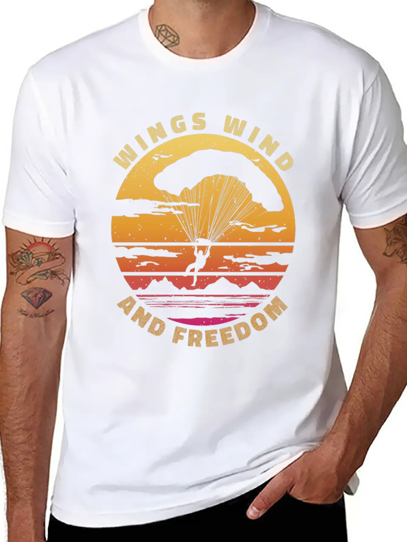 Wings, Wind, Freedom Unisex Short Sleeve Soft Cotton T-Shirt – Casual Everyday Wear