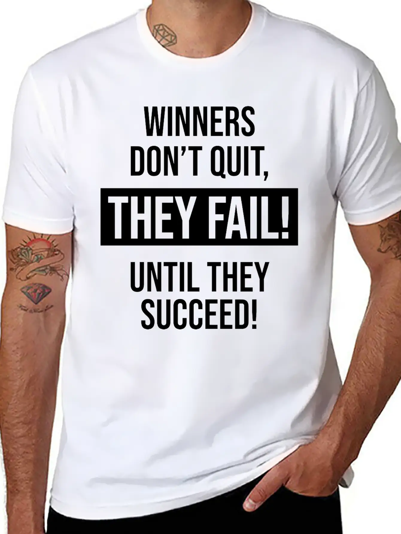 Winners Don't Quit, They Fail! Until They Succeed! Comfortable Minimalist Graphic Tee – Summer Style Essential