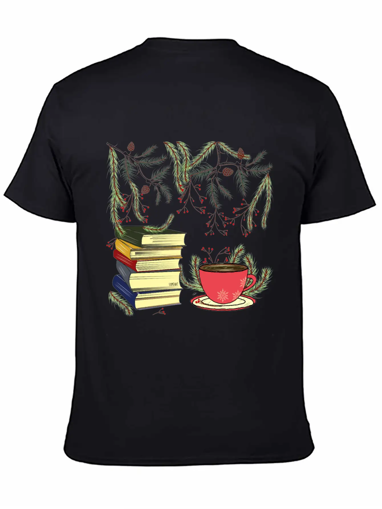 Winter Books And Tea Unisex Short Sleeve Soft Cotton T-Shirt – Casual Everyday Wear