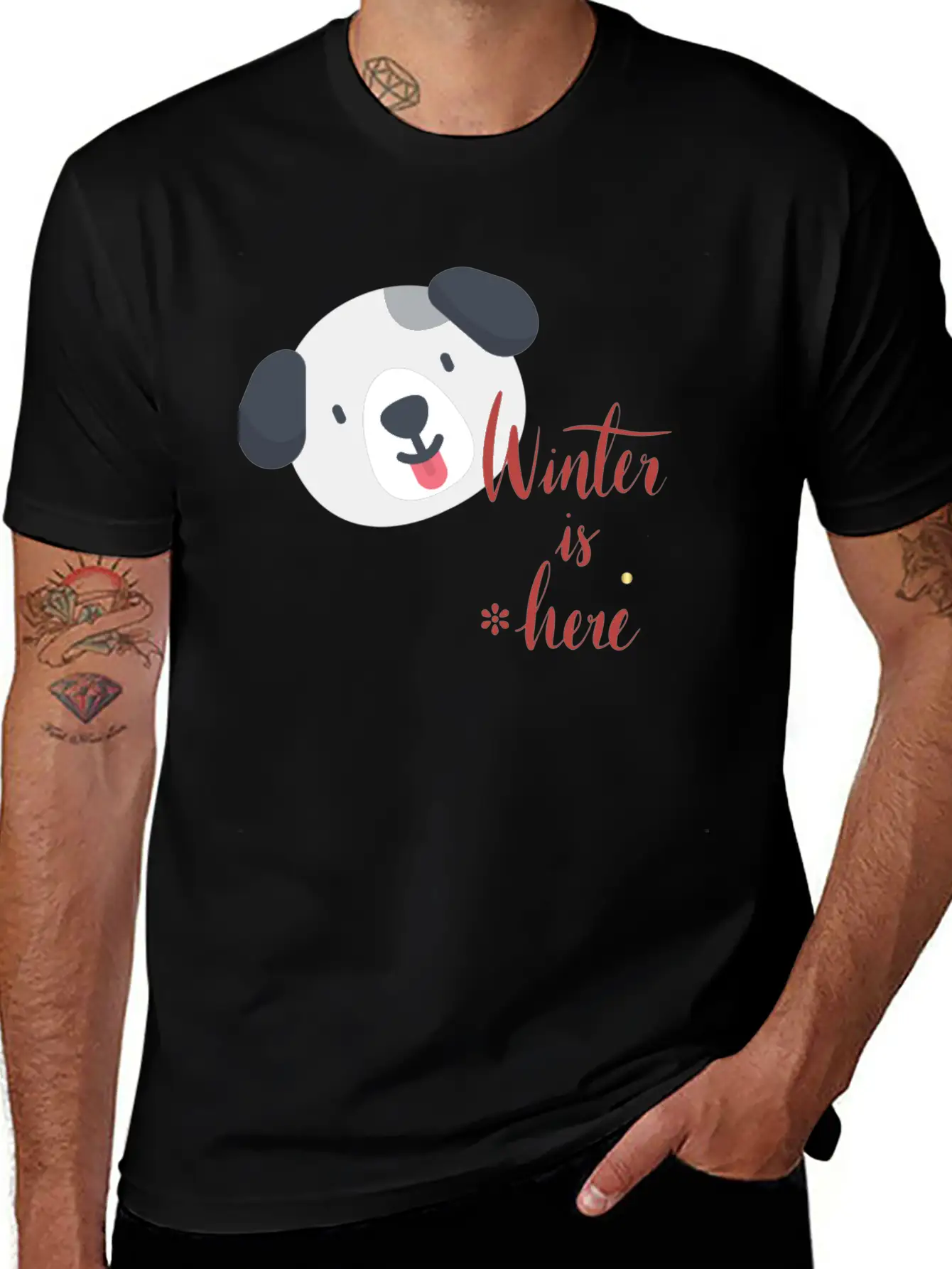 Winter Here Unisex Short Sleeve Soft Cotton T-Shirt – Casual Everyday Wear