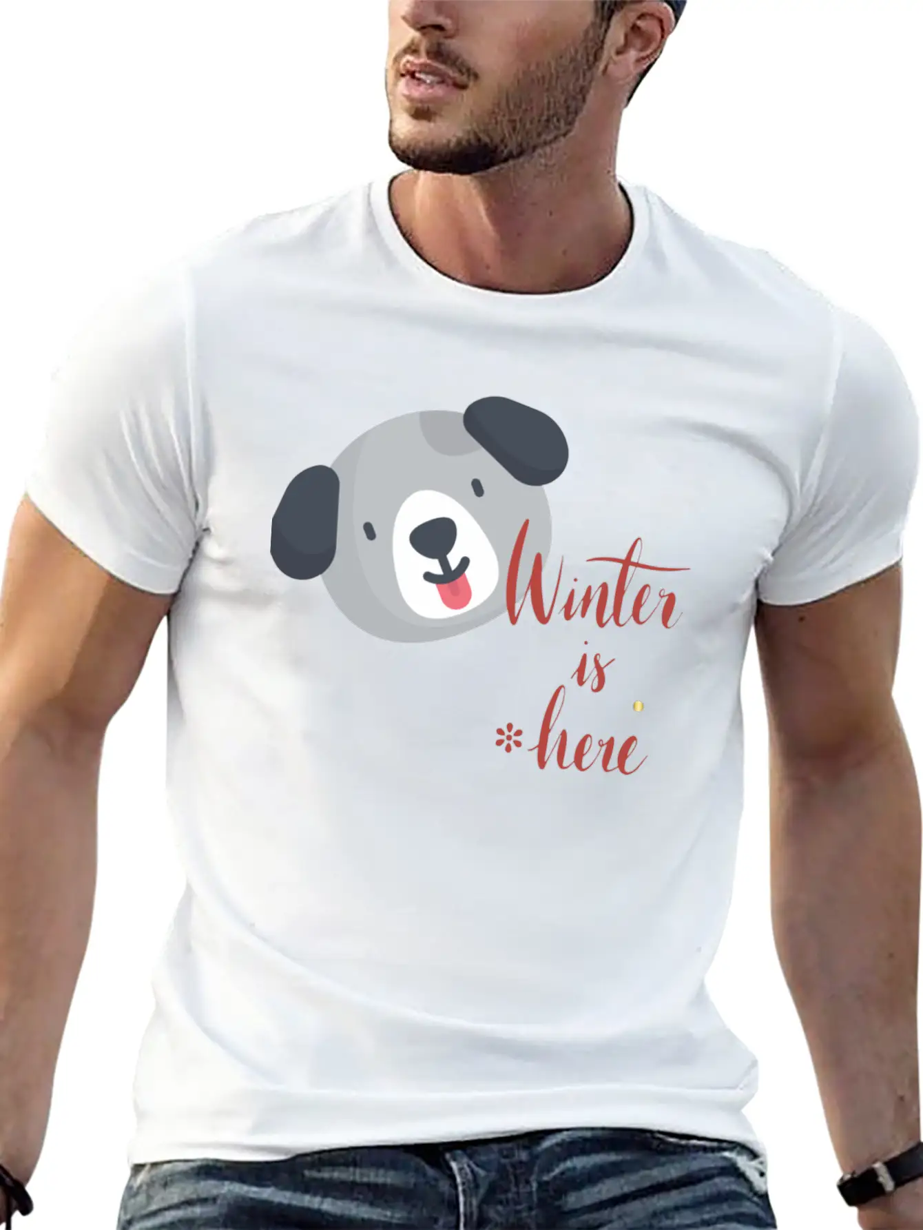 Winter Here Unisex Short Sleeve Soft Cotton T-Shirt – Casual Everyday Wear