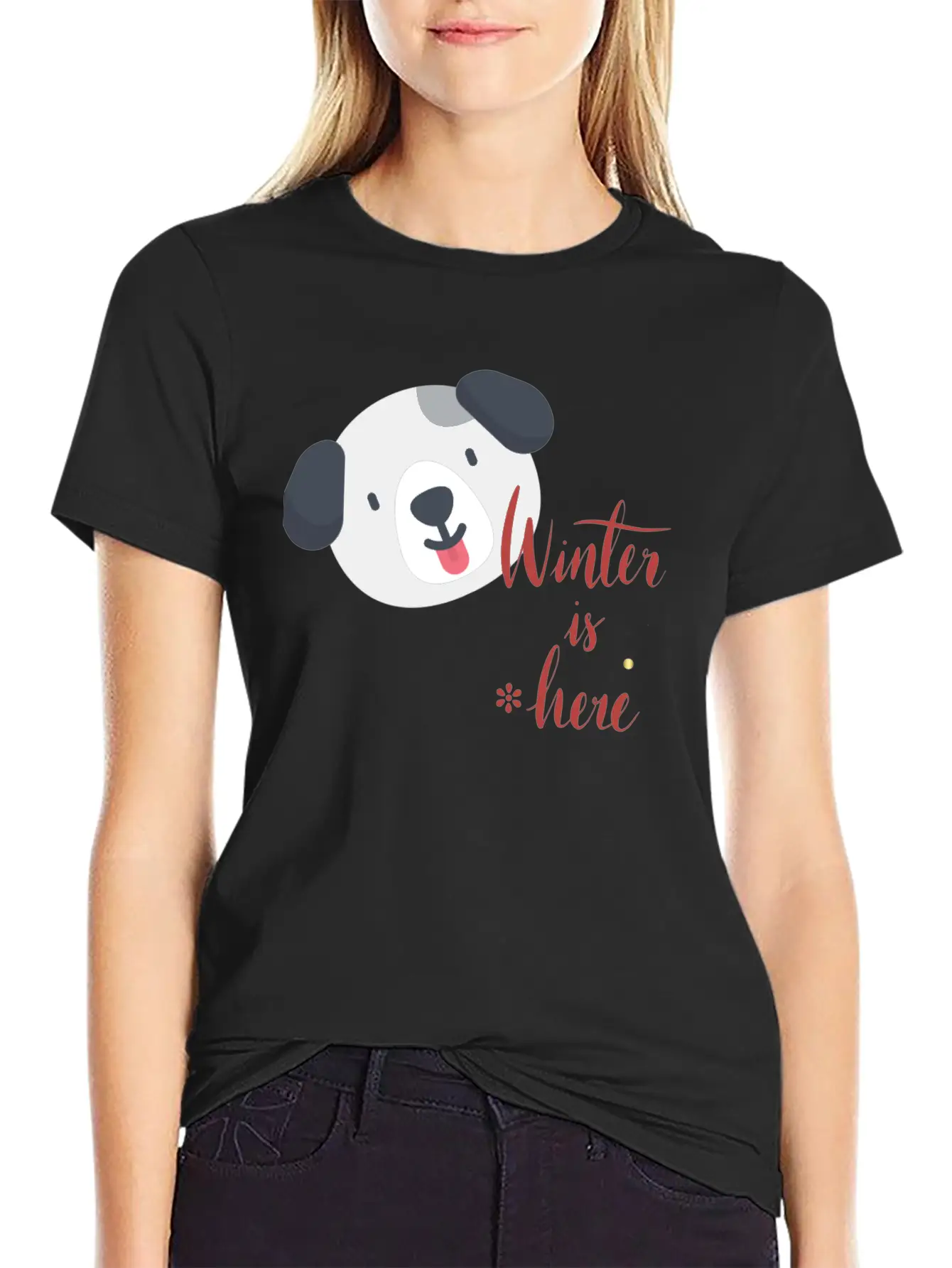 Winter Here Unisex Short Sleeve Soft Cotton T-Shirt – Casual Everyday Wear