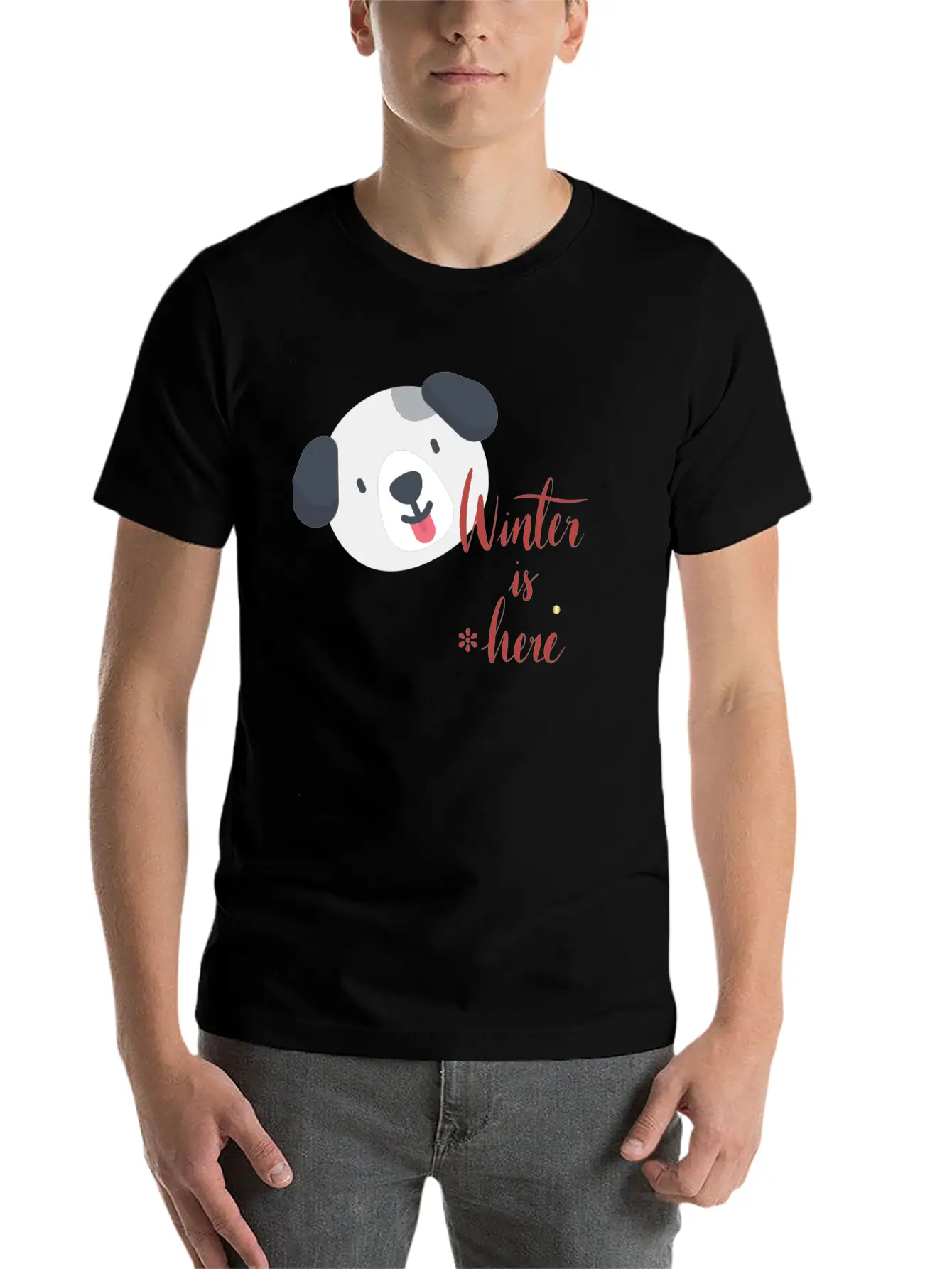 Winter Here Unisex Short Sleeve Soft Cotton T-Shirt – Casual Everyday Wear