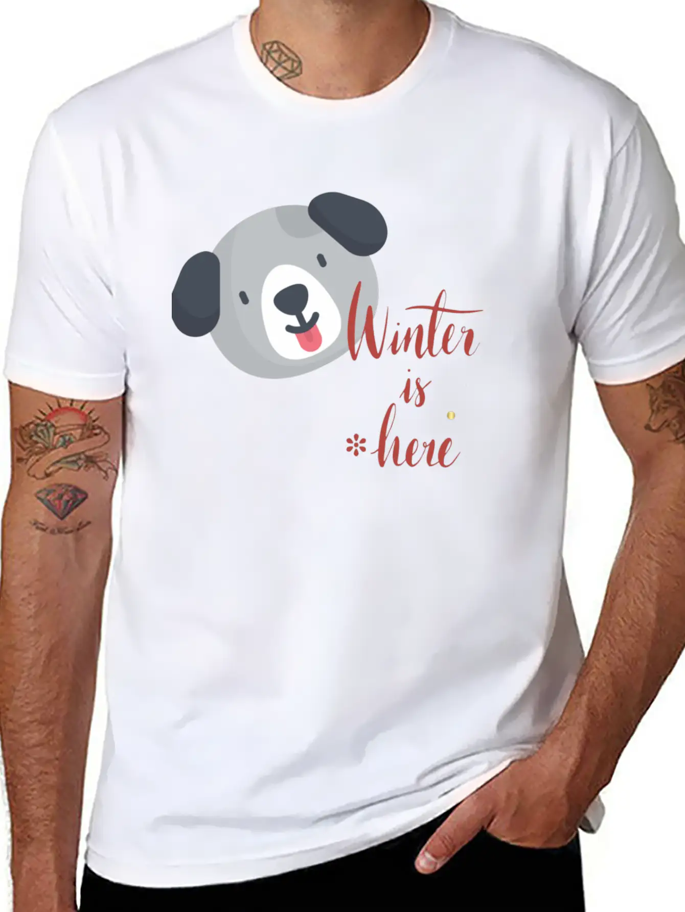 Winter Here Unisex Short Sleeve Soft Cotton T-Shirt – Casual Everyday Wear
