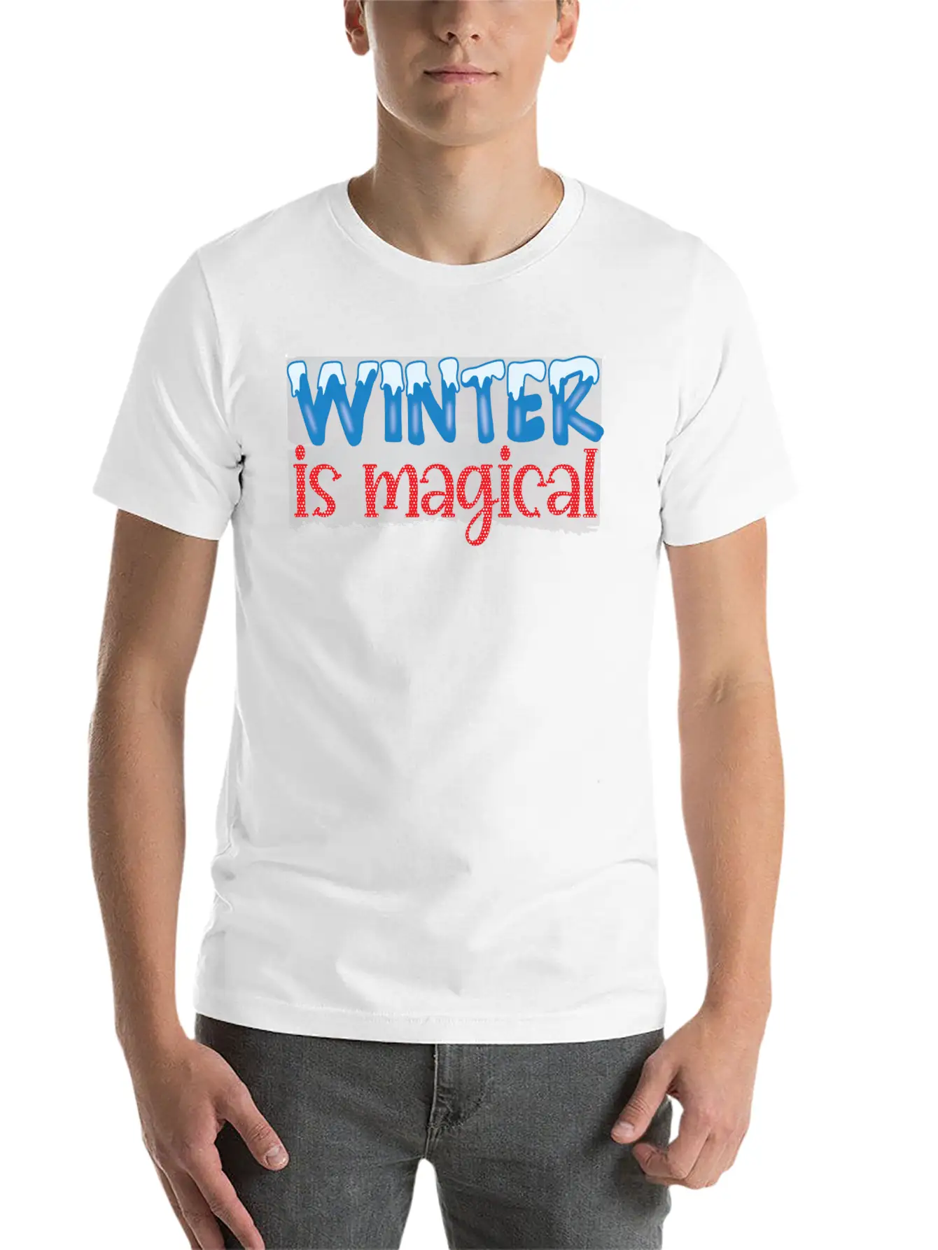 Winter Is Magical Winter 2021 Snowflakes Essential Unisex Summer Tee – Soft Cotton Casual Fit