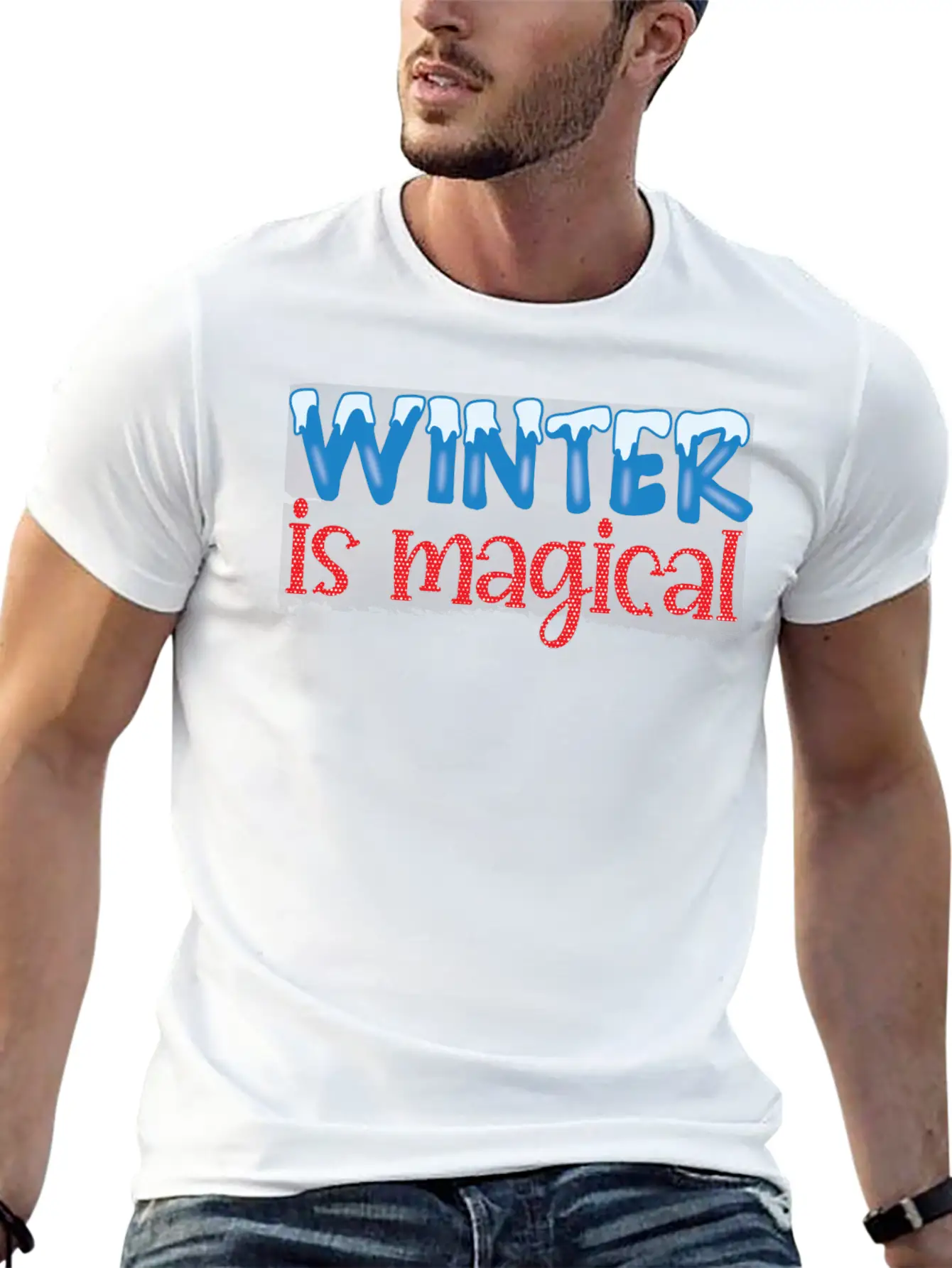 Winter Is Magical Winter 2021 Snowflakes Essential Unisex Summer Tee – Soft Cotton Casual Fit