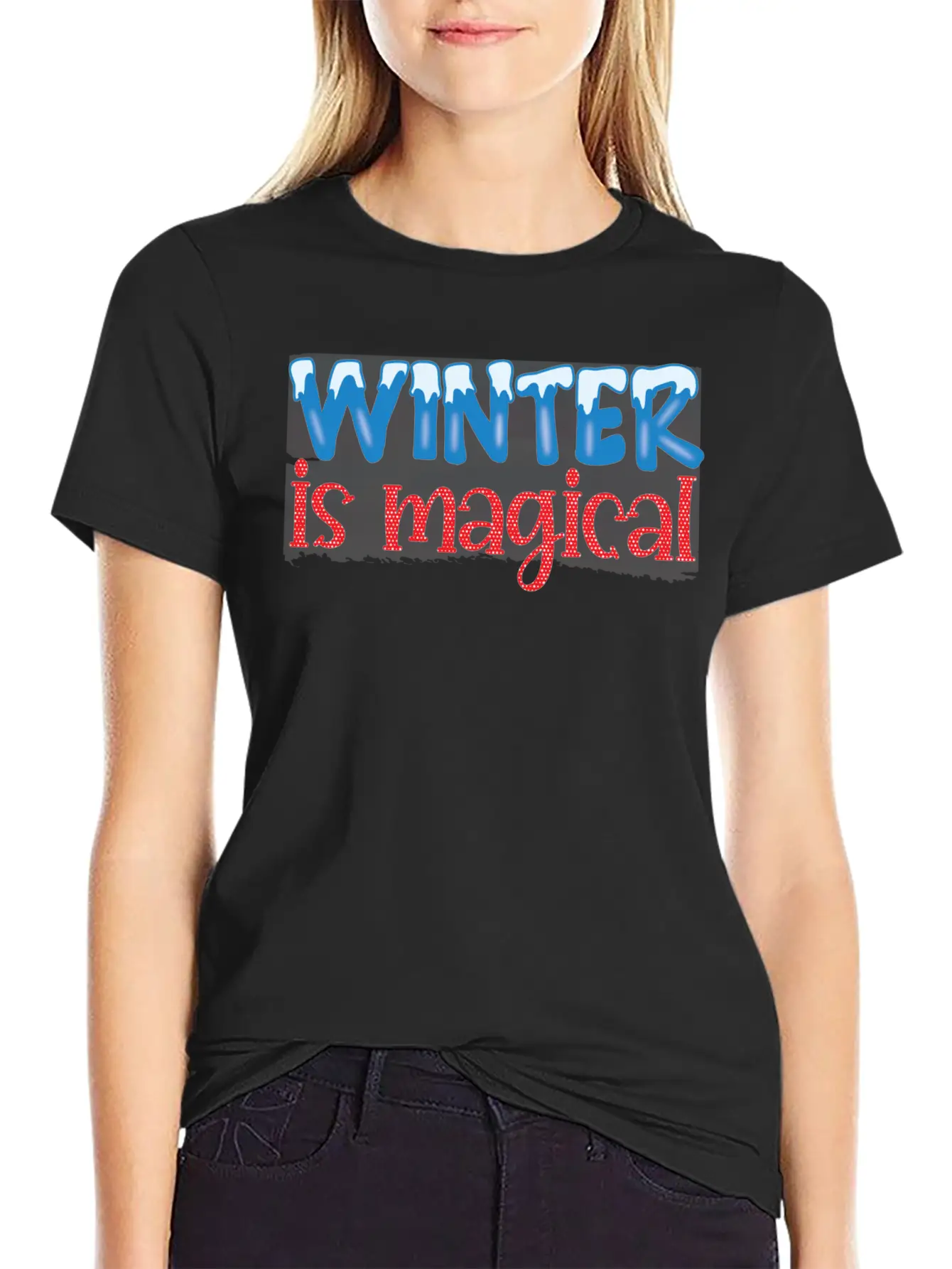 Winter Is Magical Winter 2021 Snowflakes Essential Unisex Summer Tee – Soft Cotton Casual Fit