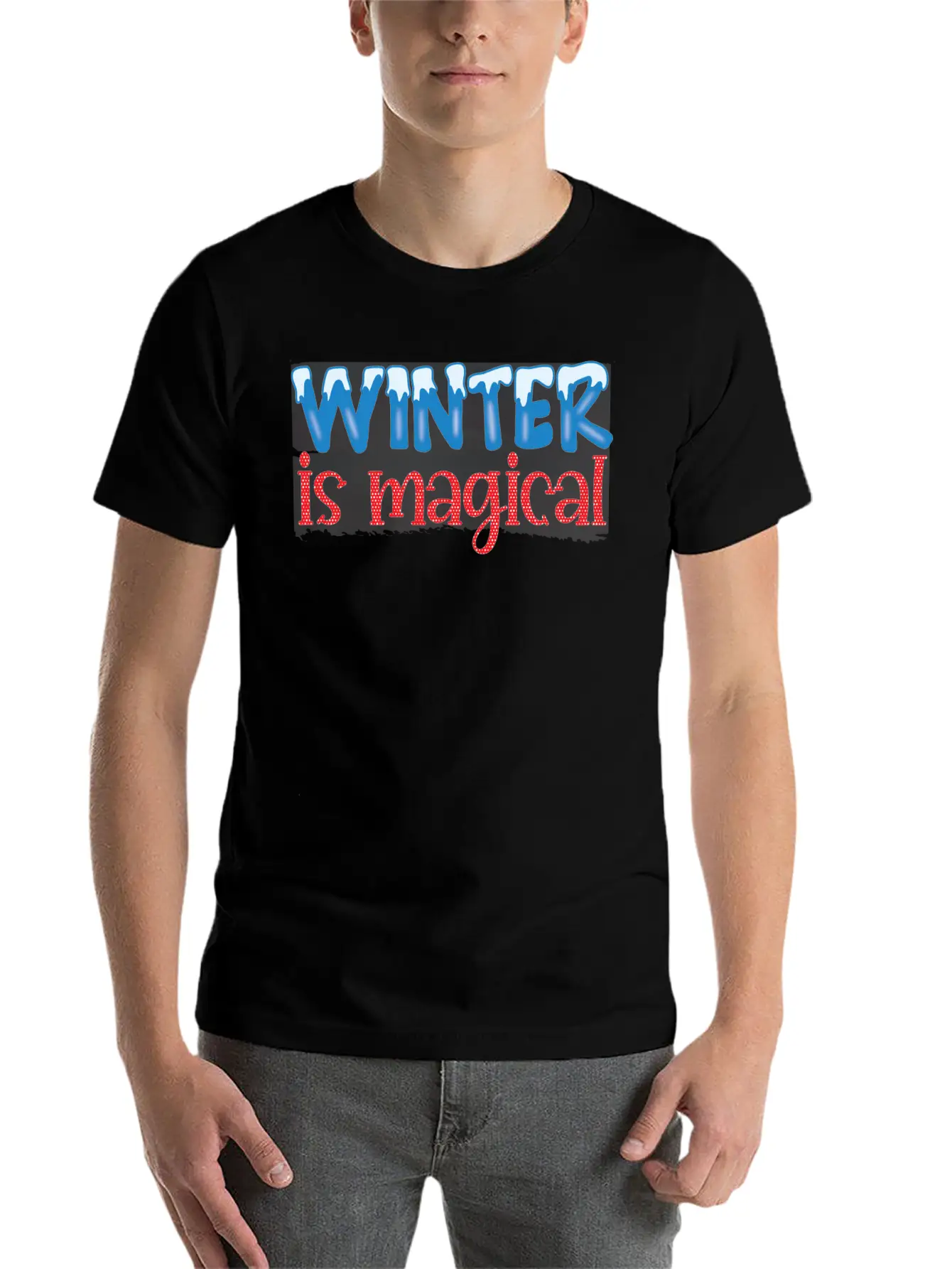 Winter Is Magical Winter 2021 Snowflakes Essential Unisex Summer Tee – Soft Cotton Casual Fit