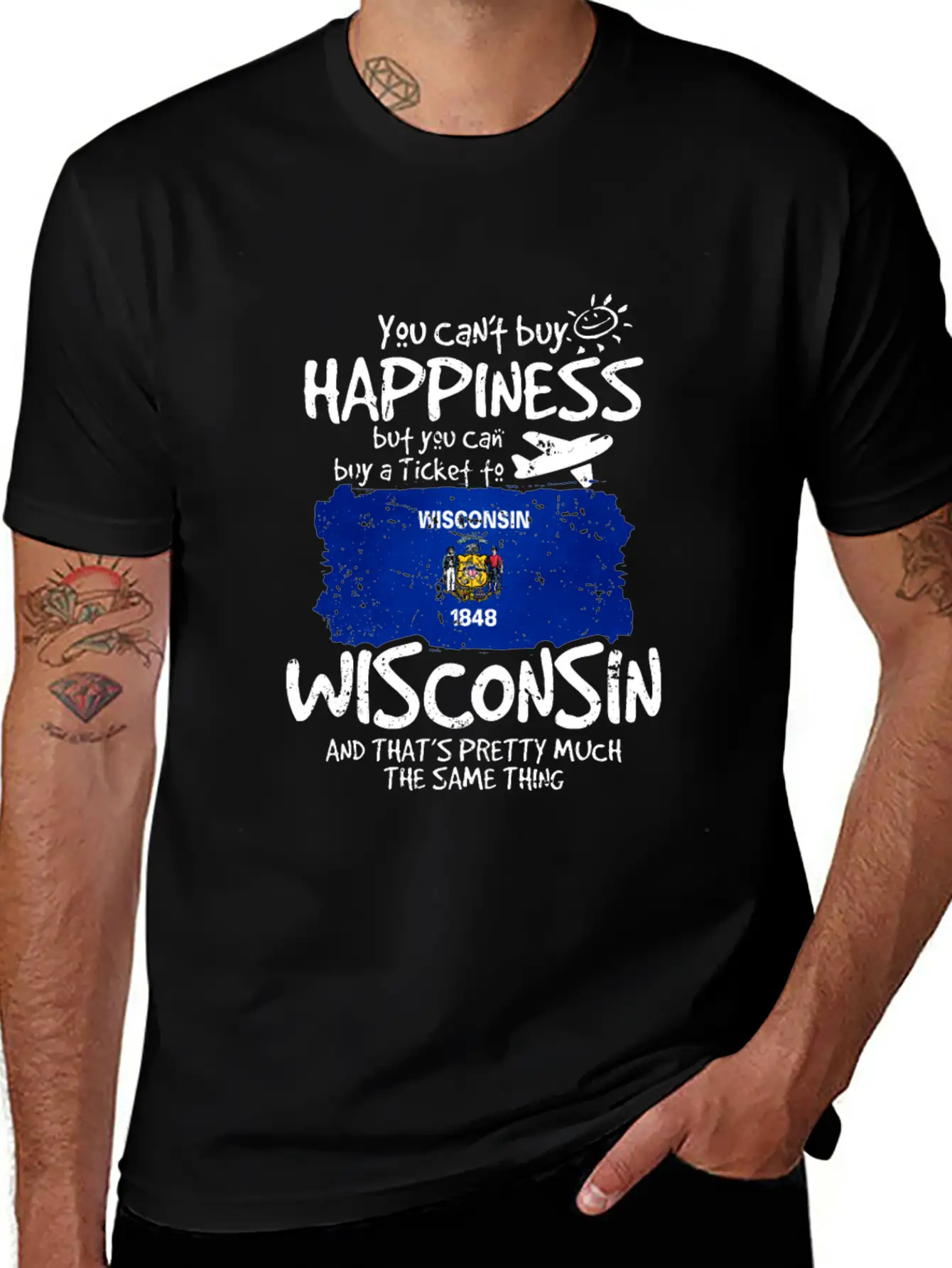 Wisconsin Unisex Short Sleeve Soft Cotton T-Shirt – Casual Everyday Wear