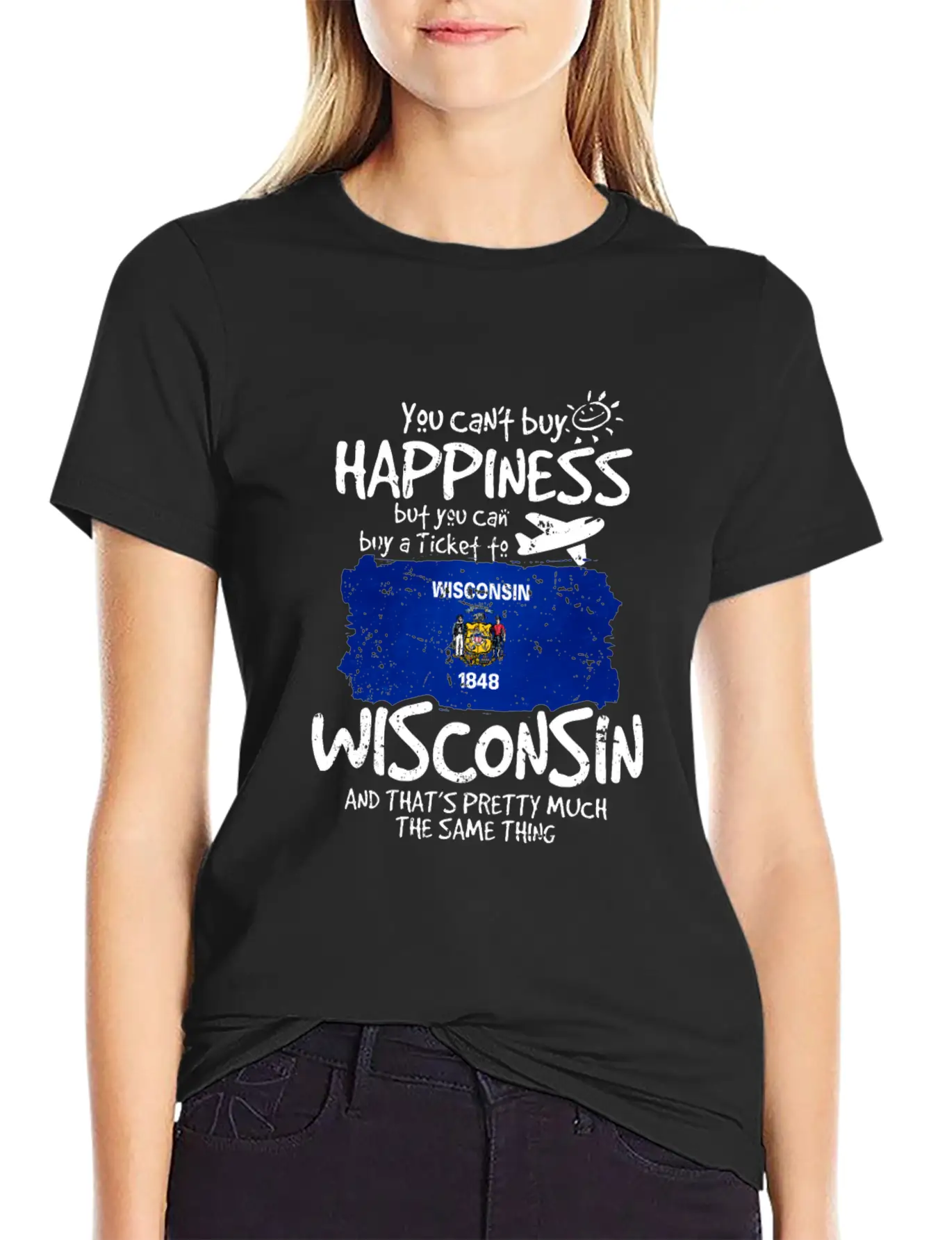 Wisconsin Unisex Short Sleeve Soft Cotton T-Shirt – Casual Everyday Wear