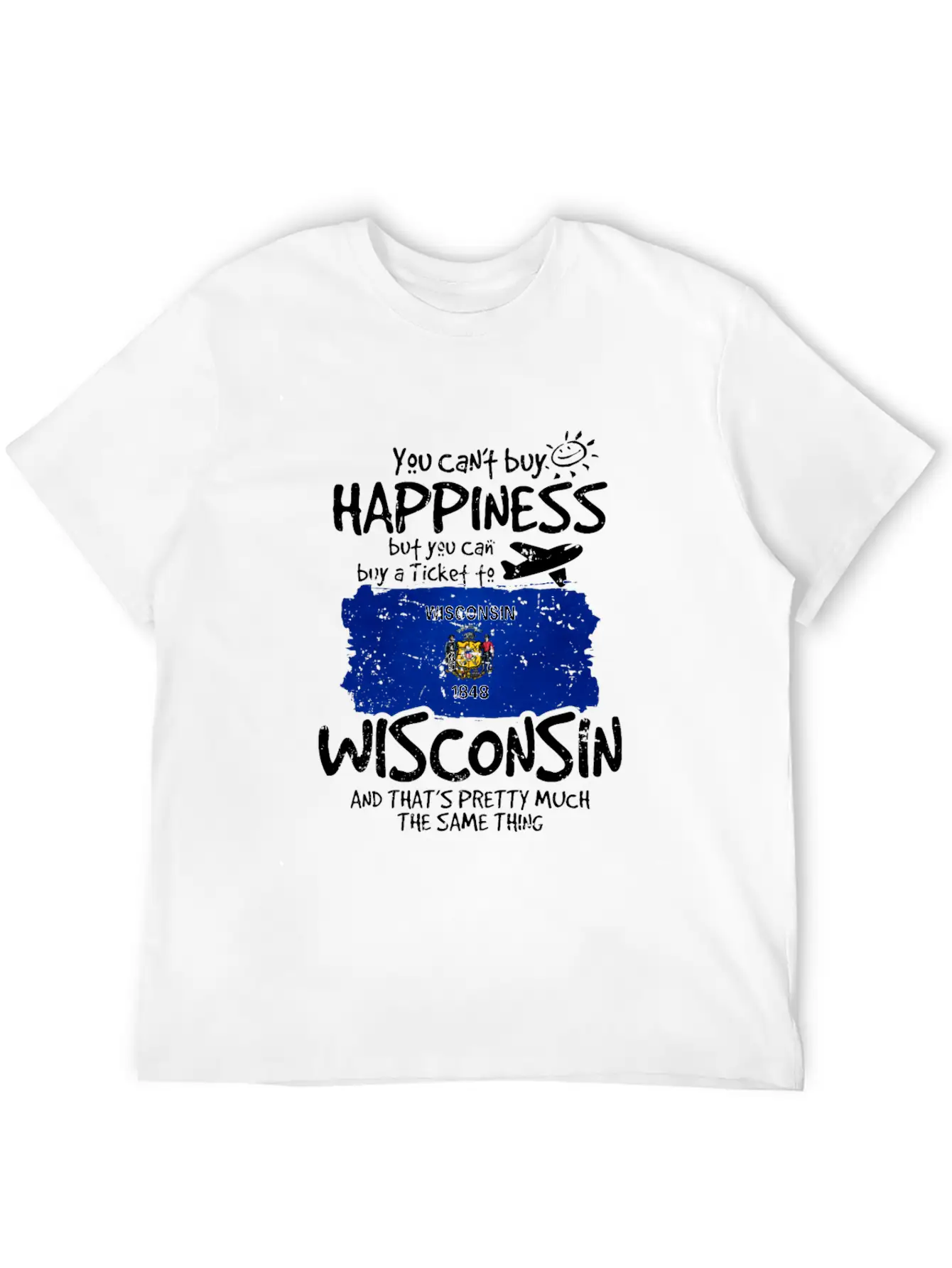 Wisconsin Unisex Short Sleeve Soft Cotton T-Shirt – Casual Everyday Wear