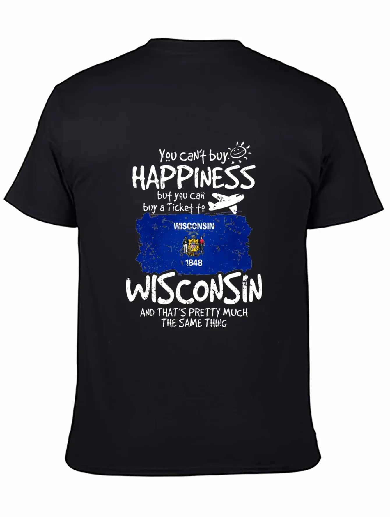 Wisconsin Unisex Short Sleeve Soft Cotton T-Shirt – Casual Everyday Wear