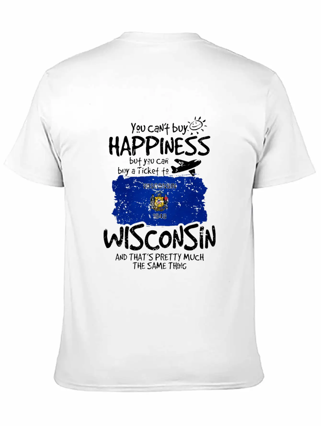 Wisconsin Unisex Short Sleeve Soft Cotton T-Shirt – Casual Everyday Wear