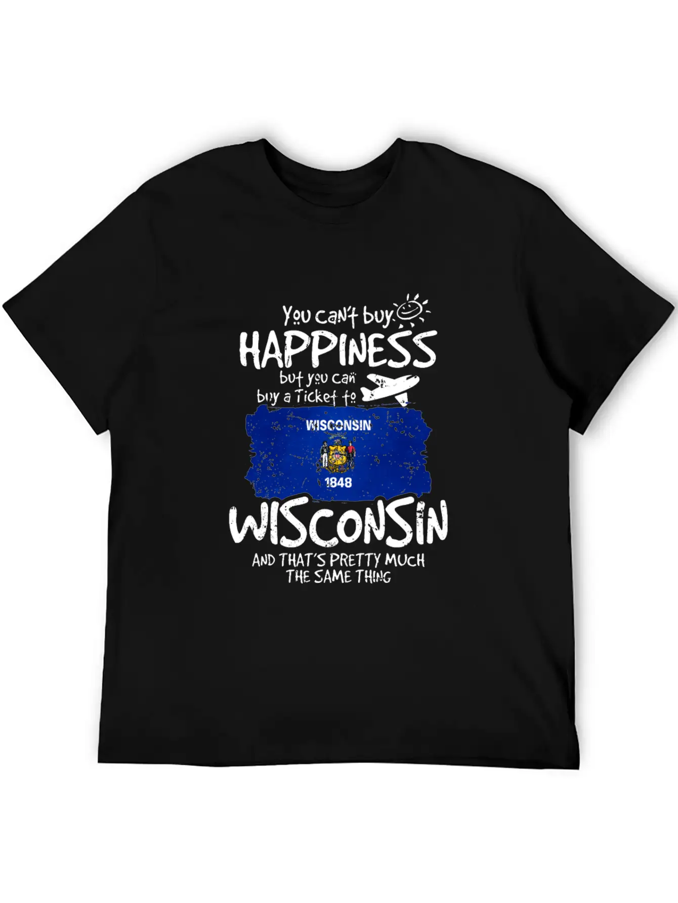 Wisconsin Unisex Short Sleeve Soft Cotton T-Shirt – Casual Everyday Wear
