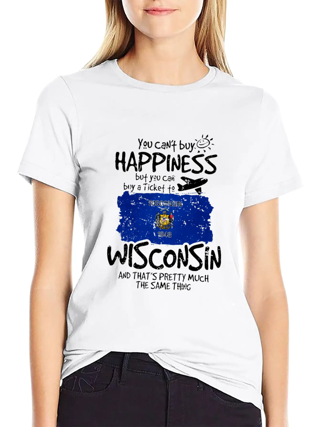 Wisconsin Unisex Short Sleeve Soft Cotton T-Shirt – Casual Everyday Wear