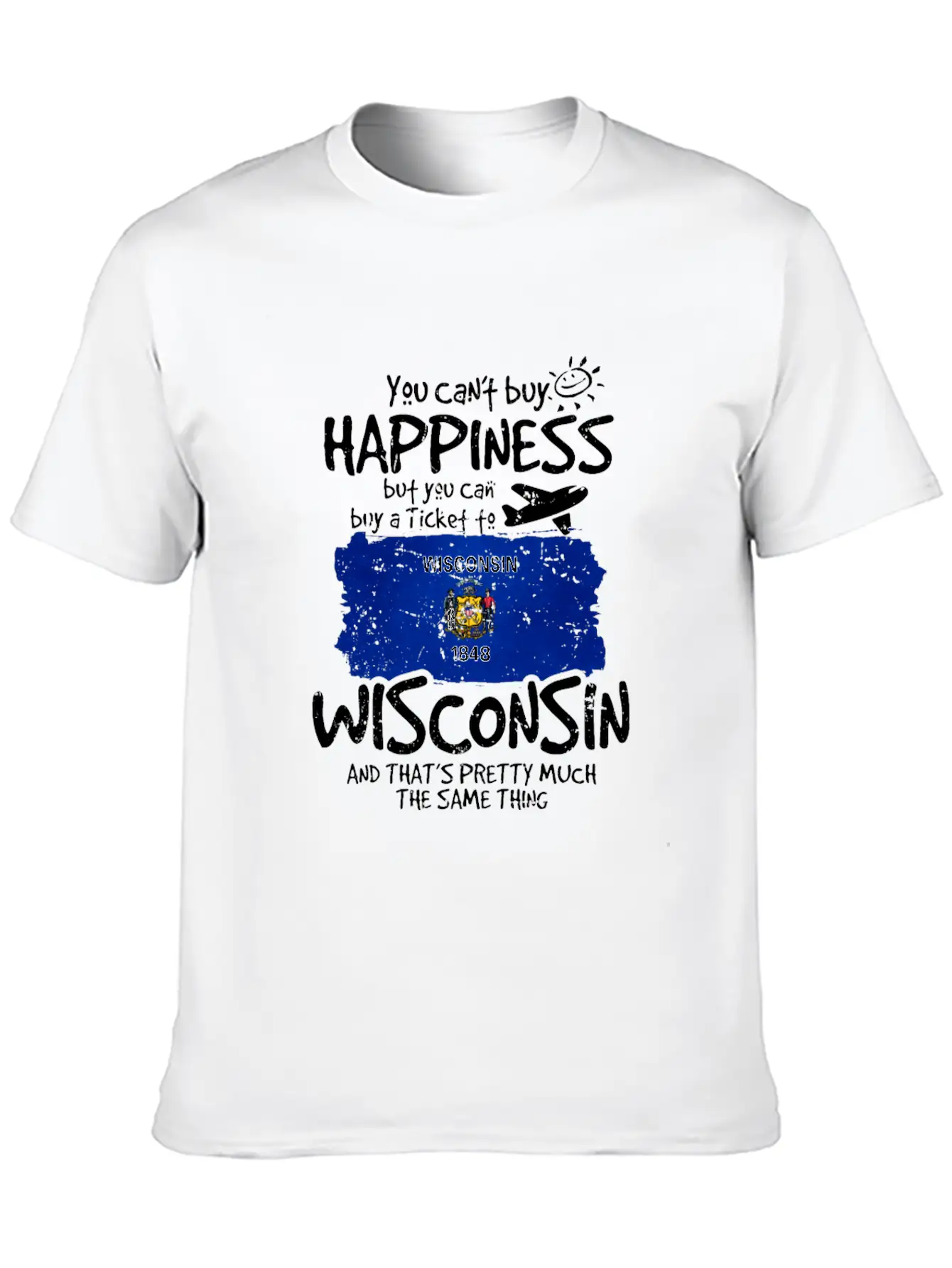 Wisconsin Unisex Short Sleeve Soft Cotton T-Shirt – Casual Everyday Wear