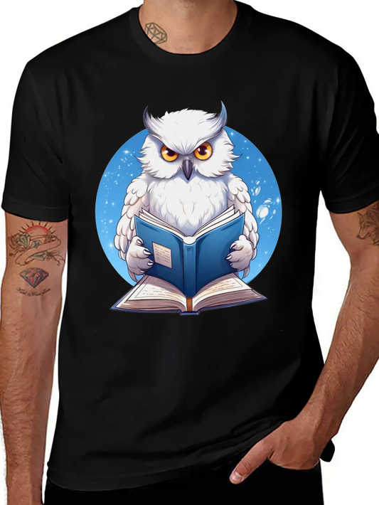 Wise Owl With Book - Reading Design Basic Graphic T-Shirt – Daily Comfort In Soft Cotton