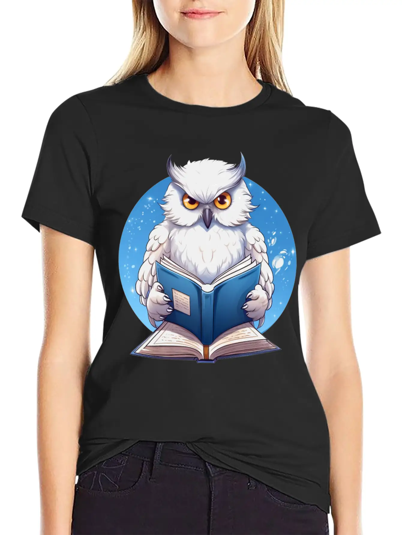 Wise Owl With Book - Reading Design Basic Graphic T-Shirt – Daily Comfort In Soft Cotton