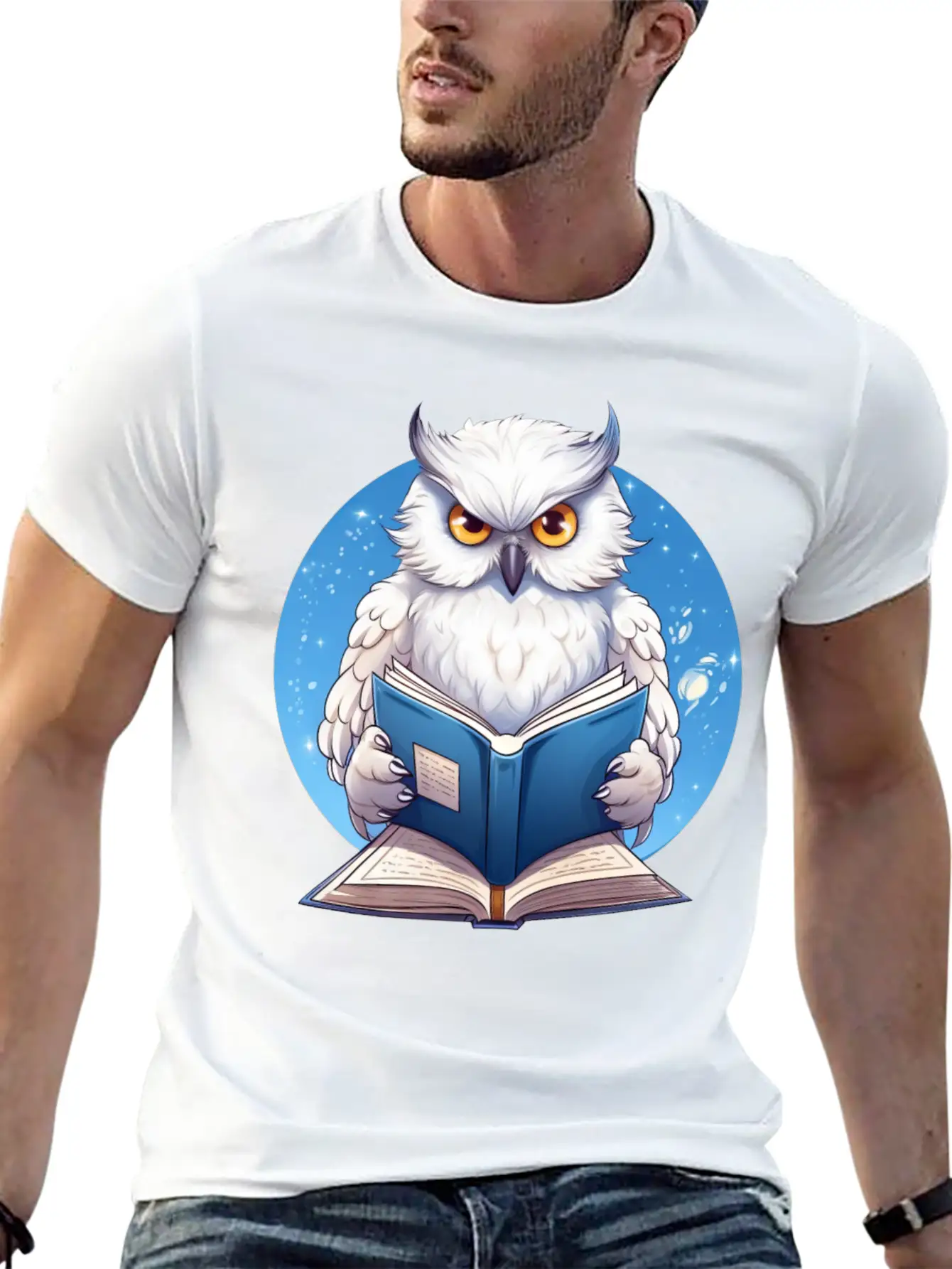 Wise Owl With Book - Reading Design Basic Graphic T-Shirt – Daily Comfort In Soft Cotton