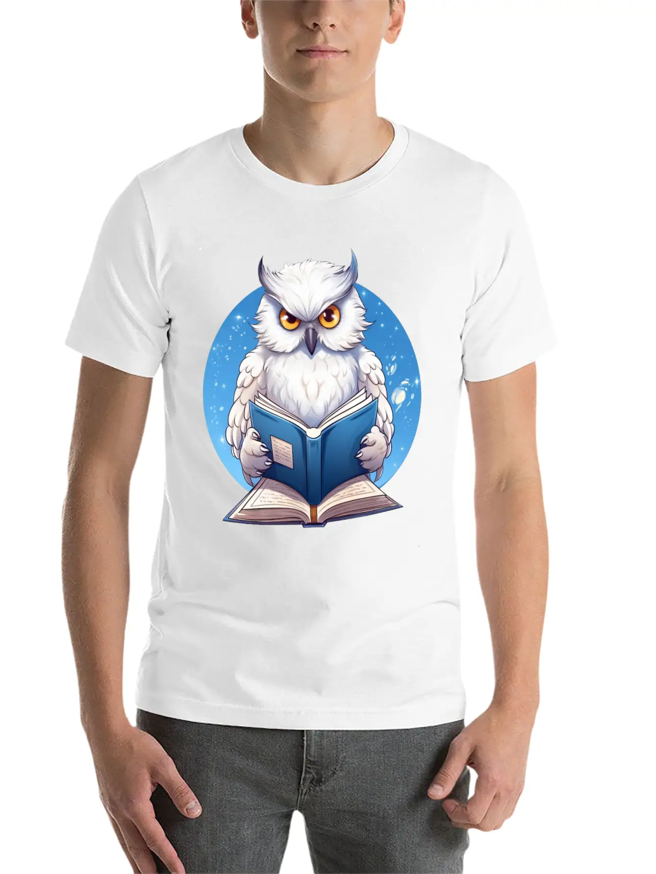 Wise Owl With Book - Reading Design Basic Graphic T-Shirt – Daily Comfort In Soft Cotton