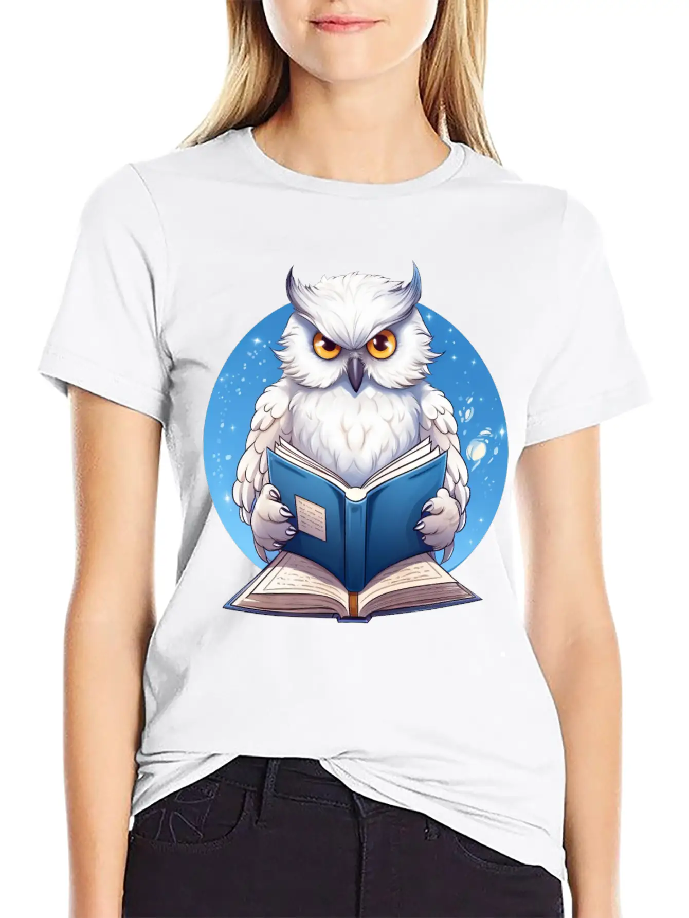 Wise Owl With Book - Reading Design Basic Graphic T-Shirt – Daily Comfort In Soft Cotton