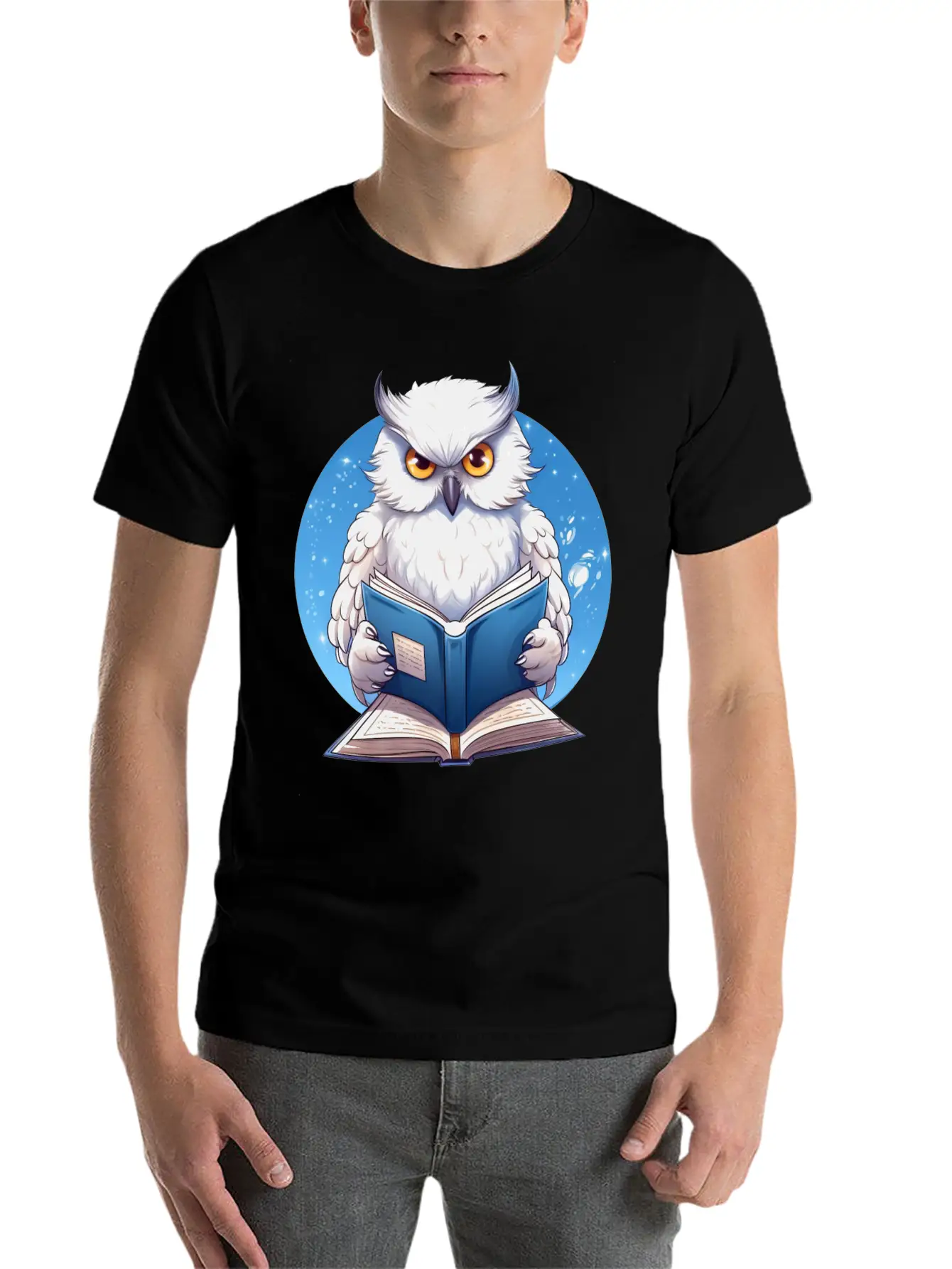 Wise Owl With Book - Reading Design Basic Graphic T-Shirt – Daily Comfort In Soft Cotton